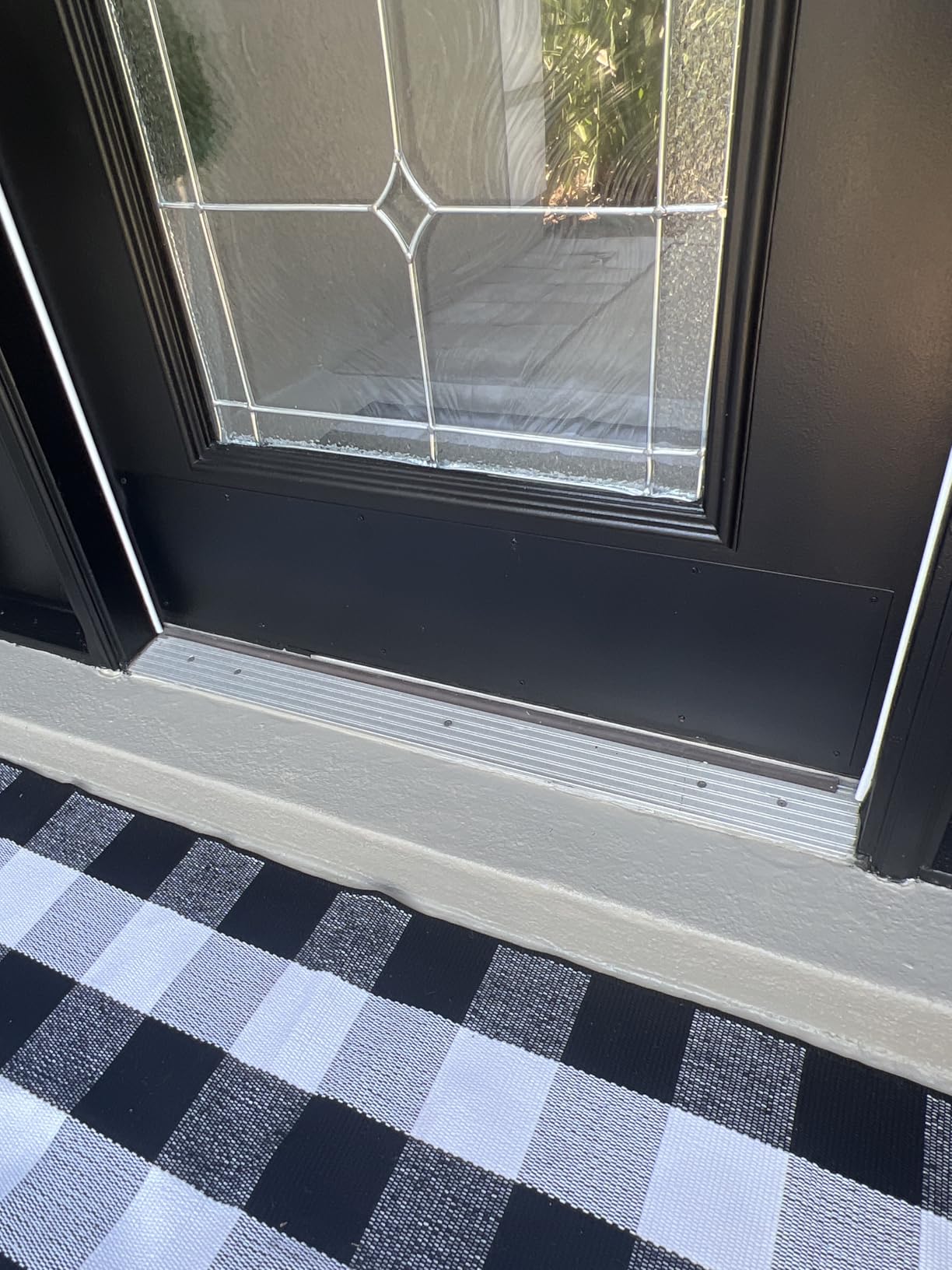 Dunzy 1 Set Metal Door Kick Plate 8 x 34 Inch Black Aluminum with Screws customer photo 1