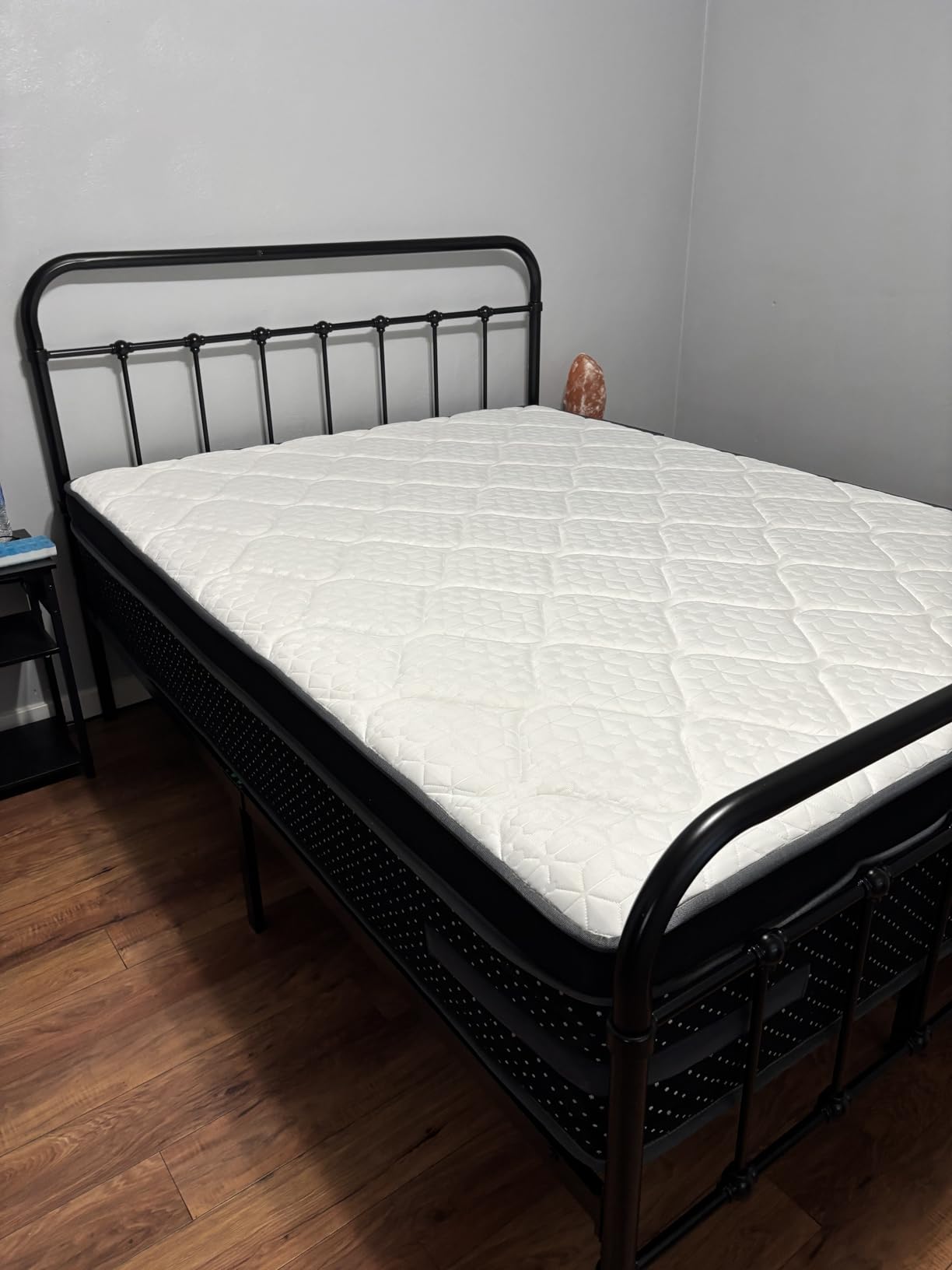 Allewie Queen Metal Bed Frame with Victorian Iron-Art Headboard, Black | Victorian Style Wrought Iron-Art Headboard/Footboard, Easy Assembly, Under Bed Storage, No Box Spring Required customer photo 2