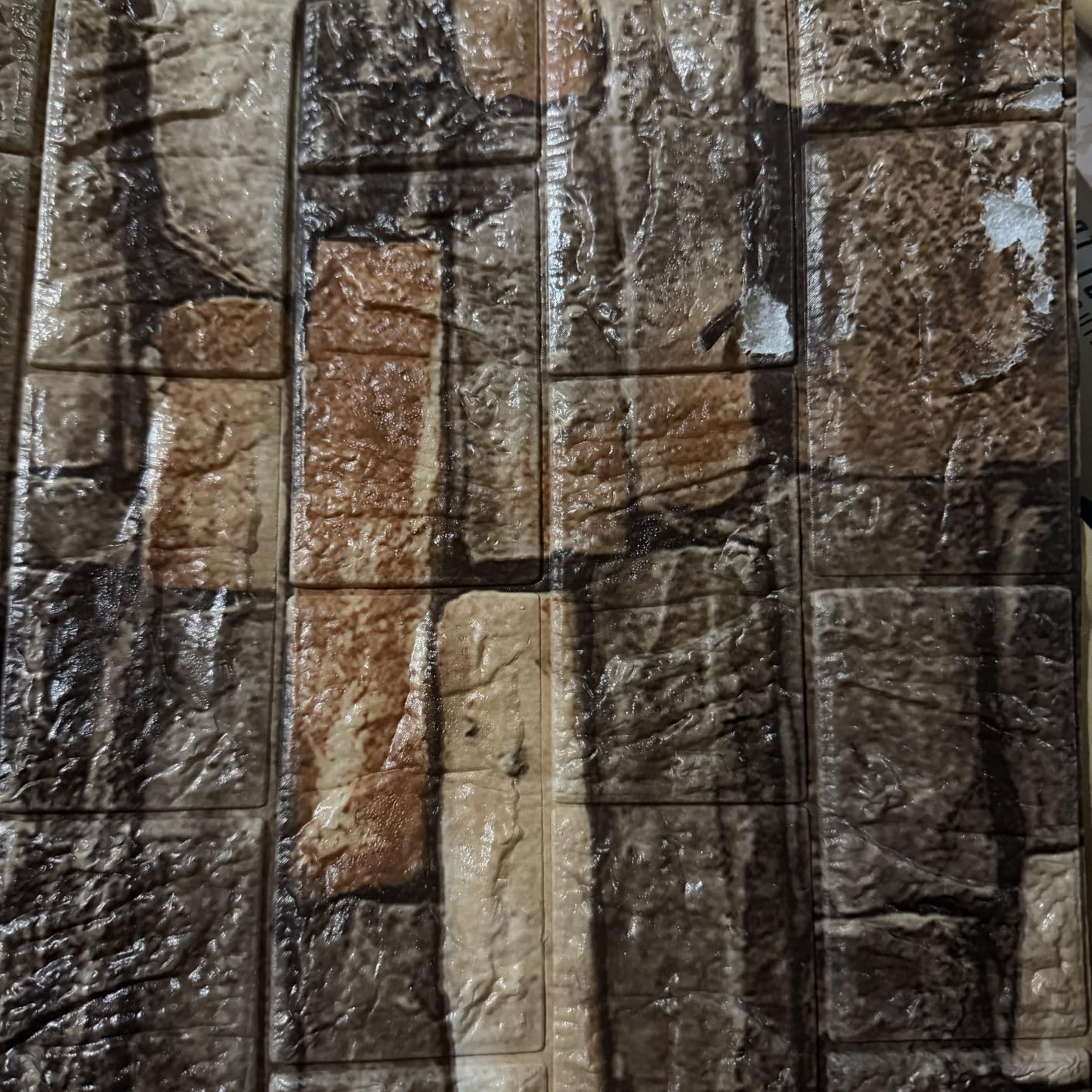 Tinlade 30 Pcs 3D Wall Panels Peel and Stick Wallpaper Foam, Grey Stone customer photo 1