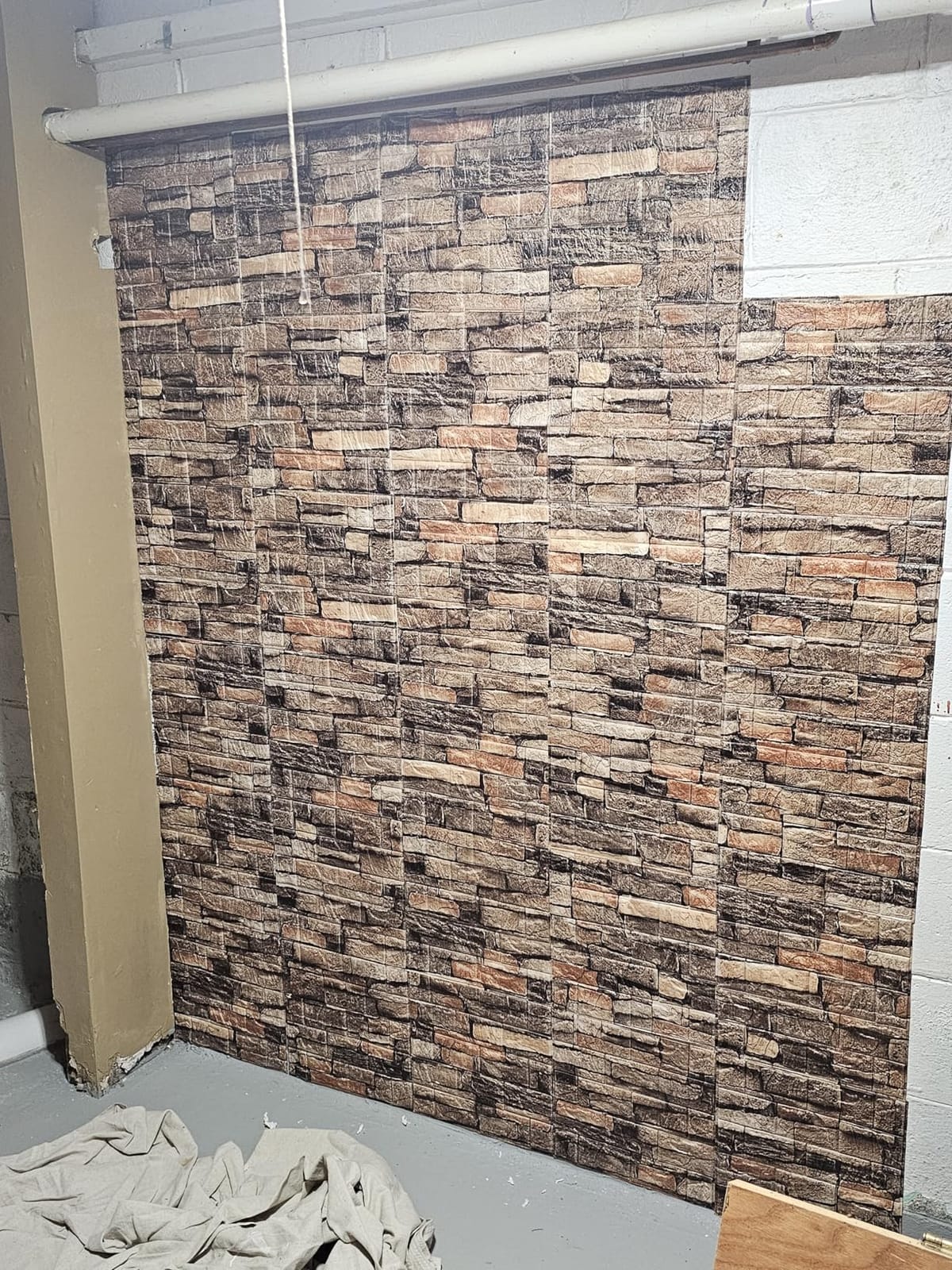 Tinlade 30 Pcs 3D Wall Panels Peel and Stick Wallpaper Foam, Grey Stone customer photo 2