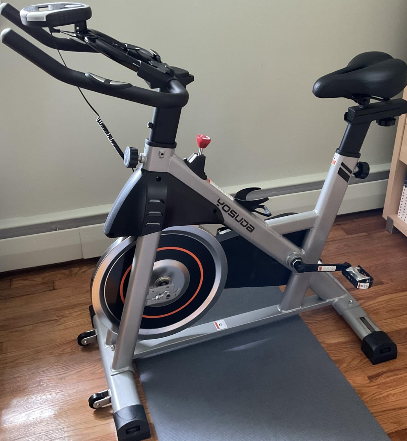 YOSUDA Exercise Bike, Magnetic Friction Stationary Bike with App Training | Indoor Cycling Low Noise Spin Bike for Home with 300 lb Weight Capacity, Tablet Holder and Fitness Course for Weight Loss customer photo 1
