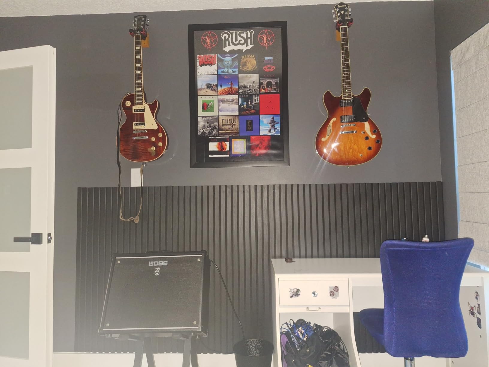 Art3d 4-Pack Soundproof Wood Slat Wall Panels, 94.5 x 7.9 Inch, Walnut customer photo 2