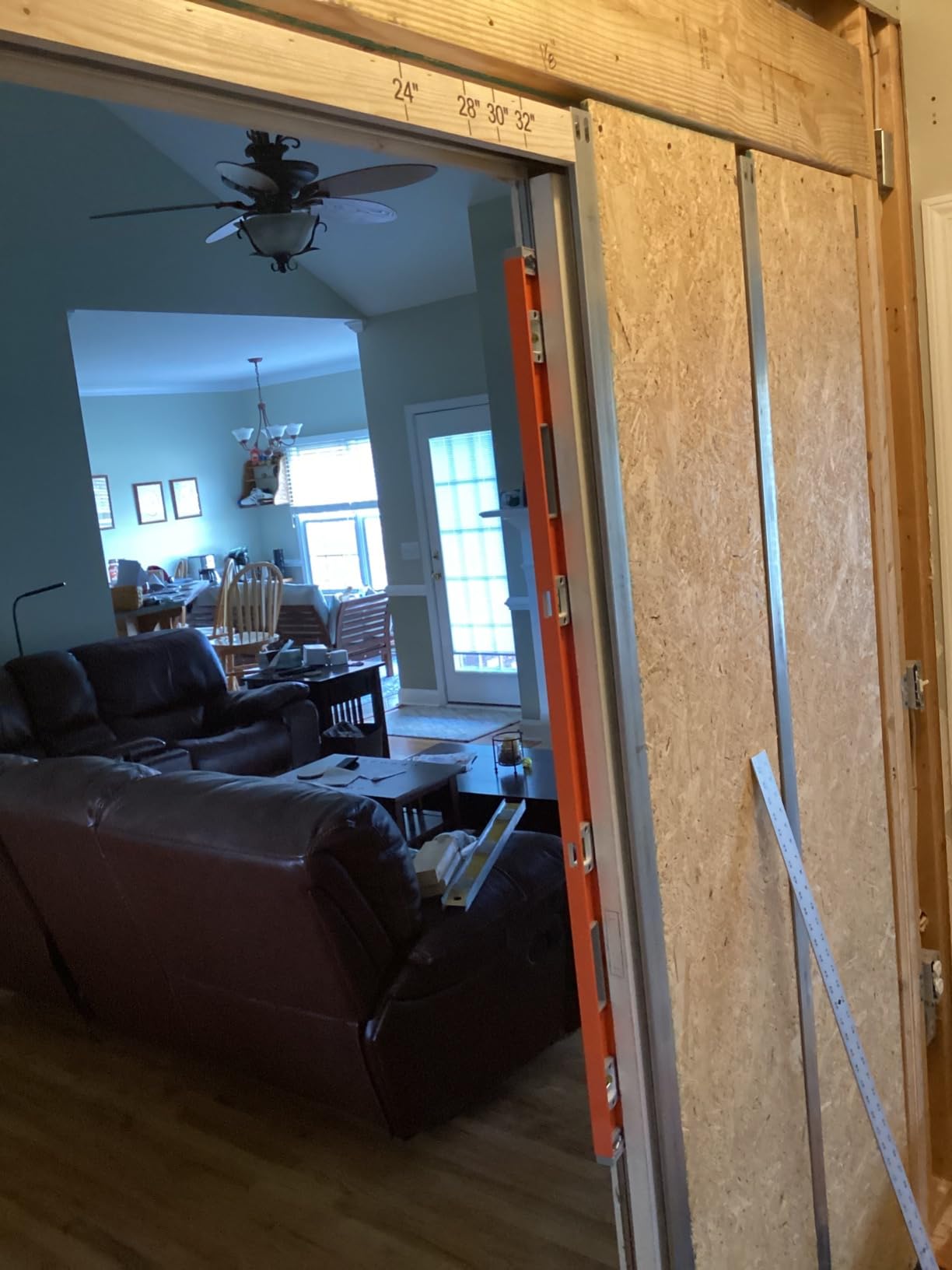 EaseLife 30x80in Pocket Door Frame Kit with Two-Way Soft Close Mechanism for 2X4 Studs Wall,Sliding Hardware for 24