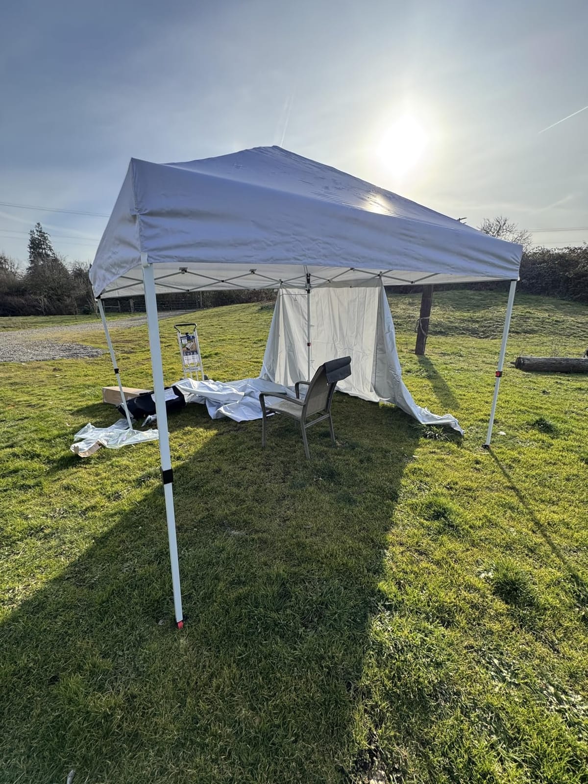 CROWN SHADES 10X10 Commercial Pop Up Canopy Tent with Sidewalls, White customer photo 2