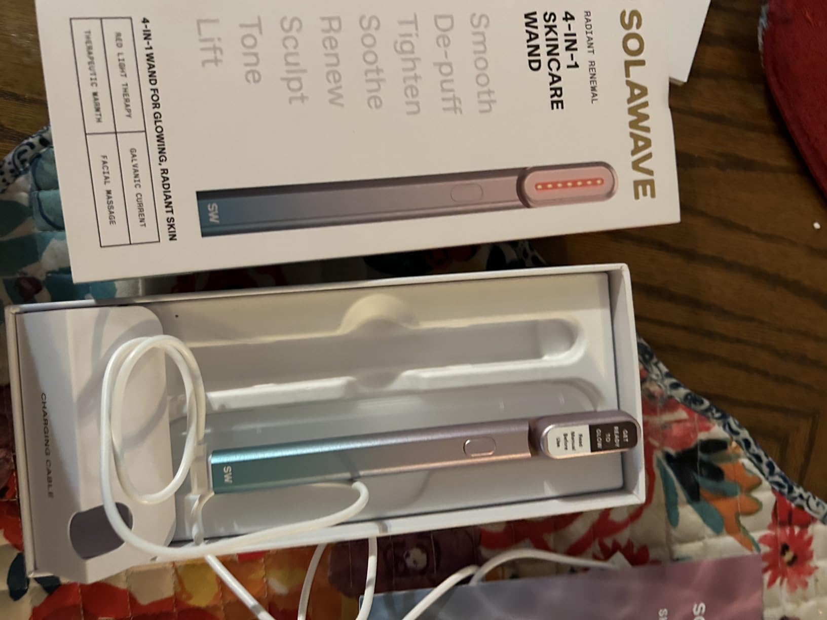 Solawave 4-in-1 Red Light Therapy Wand for Face & Neck (Rose Gold) | FDA-cleared for face wrinkles. Red Light Therapy, Galvanic Current, Warmth & Massage work together for firmer, glowing skin. customer photo 1