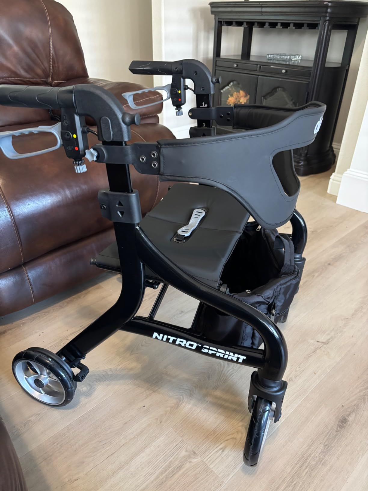 Drive Medical Nitro Sprint Rollator Walker with Seat, Standard Size, Red customer photo 1