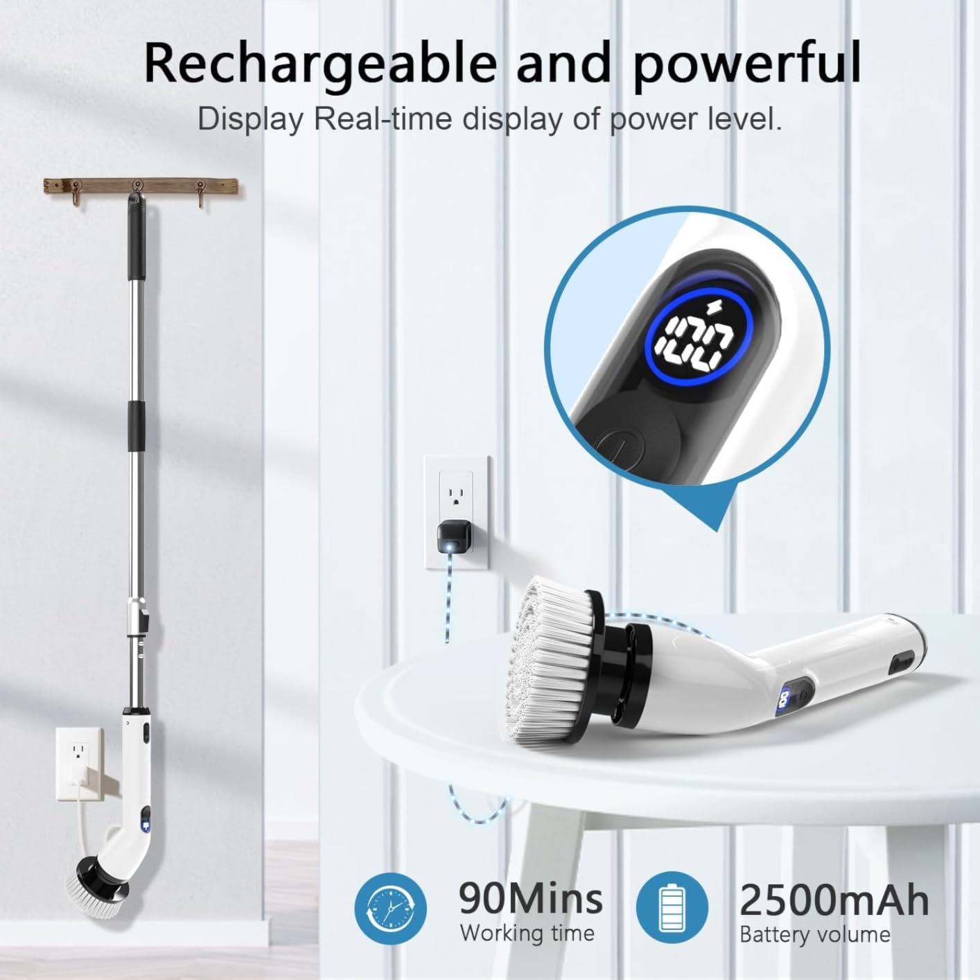 TUYU Electric Spin Scrubber, Cordless Cleaning Brush for Bathroom,Home customer photo 1