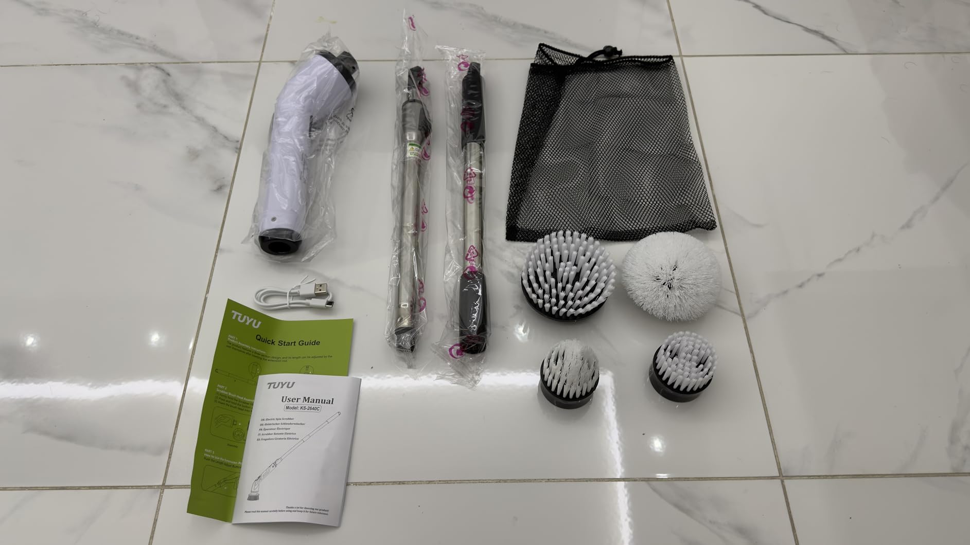 TUYU Electric Spin Scrubber, Cordless Cleaning Brush for Bathroom,Home customer photo 2