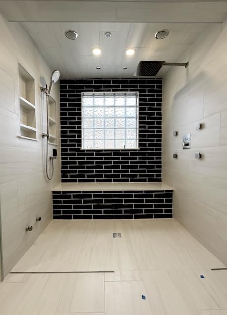 Shower Jets System, 16 inch Ceiling Rainfall Shower System with Spray Jets(Can All Run Together) Thermostatic Shower System with Handheld Shower Head and 6 Body Spray Jets - Brushed Nickel customer photo 1