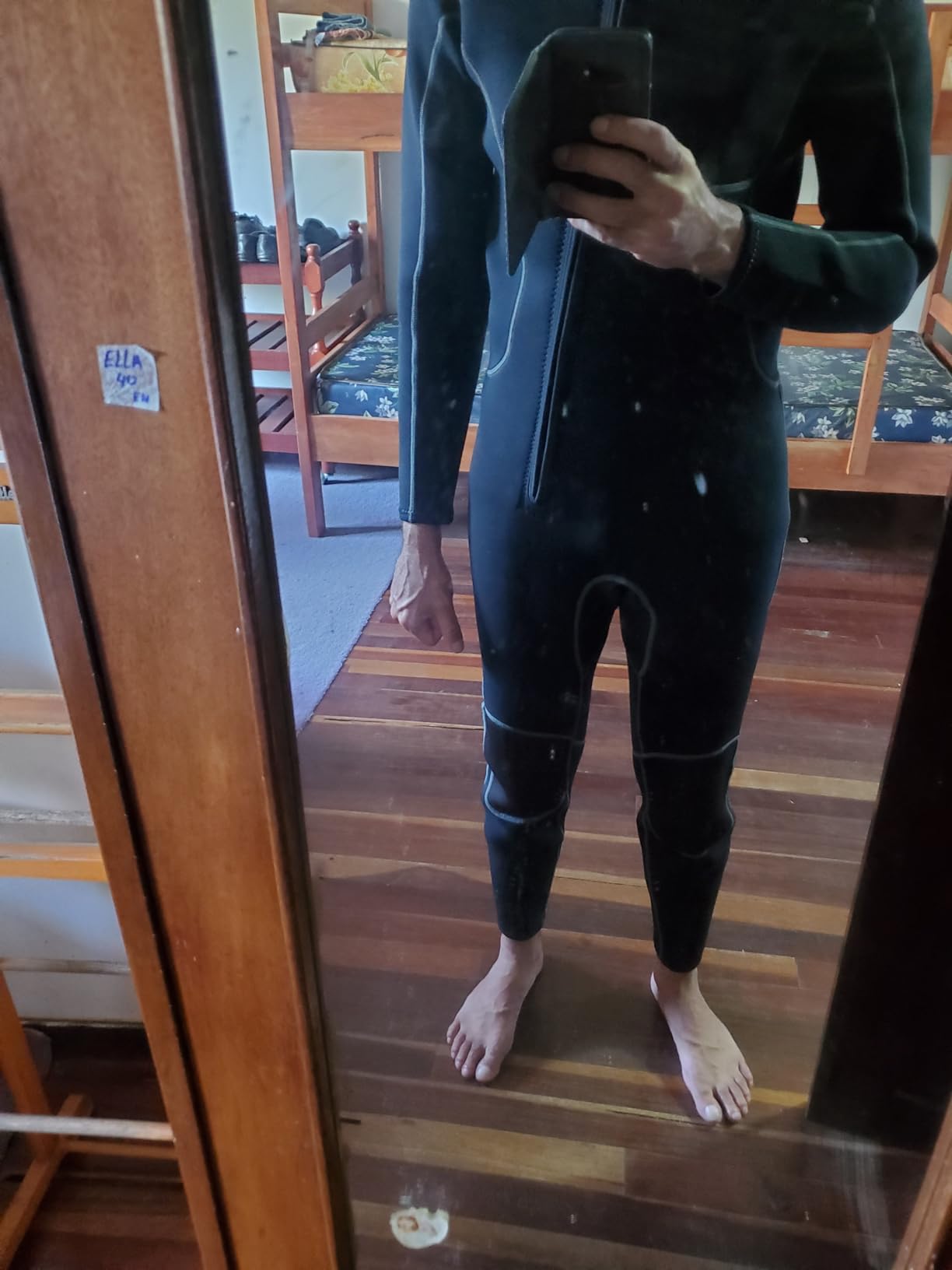 Hevto Men Wetsuit 3/2mm Neoprene Front Zipper for Surfing Diving customer photo 1