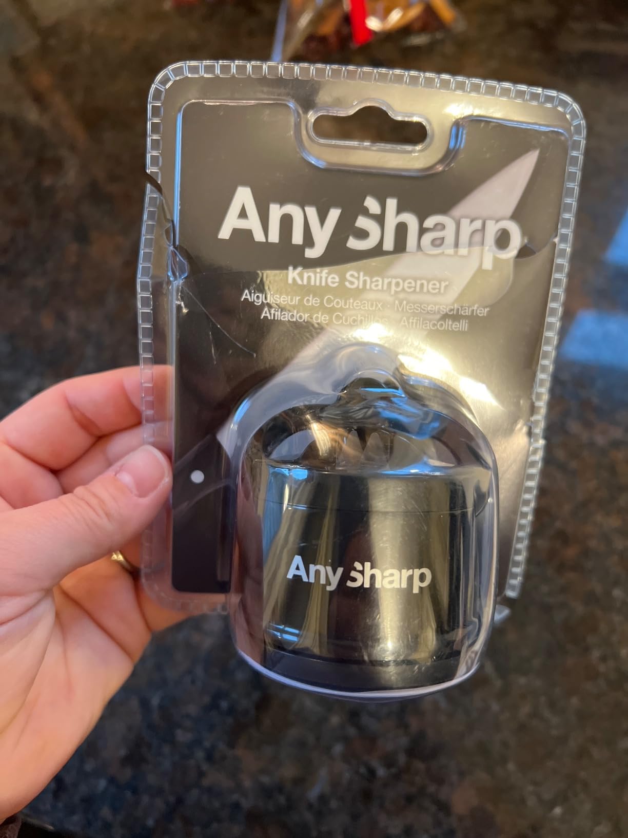 AnySharp – GLOBAL – Easy to Use, Hands Free Knife Sharpener - Red customer photo 2