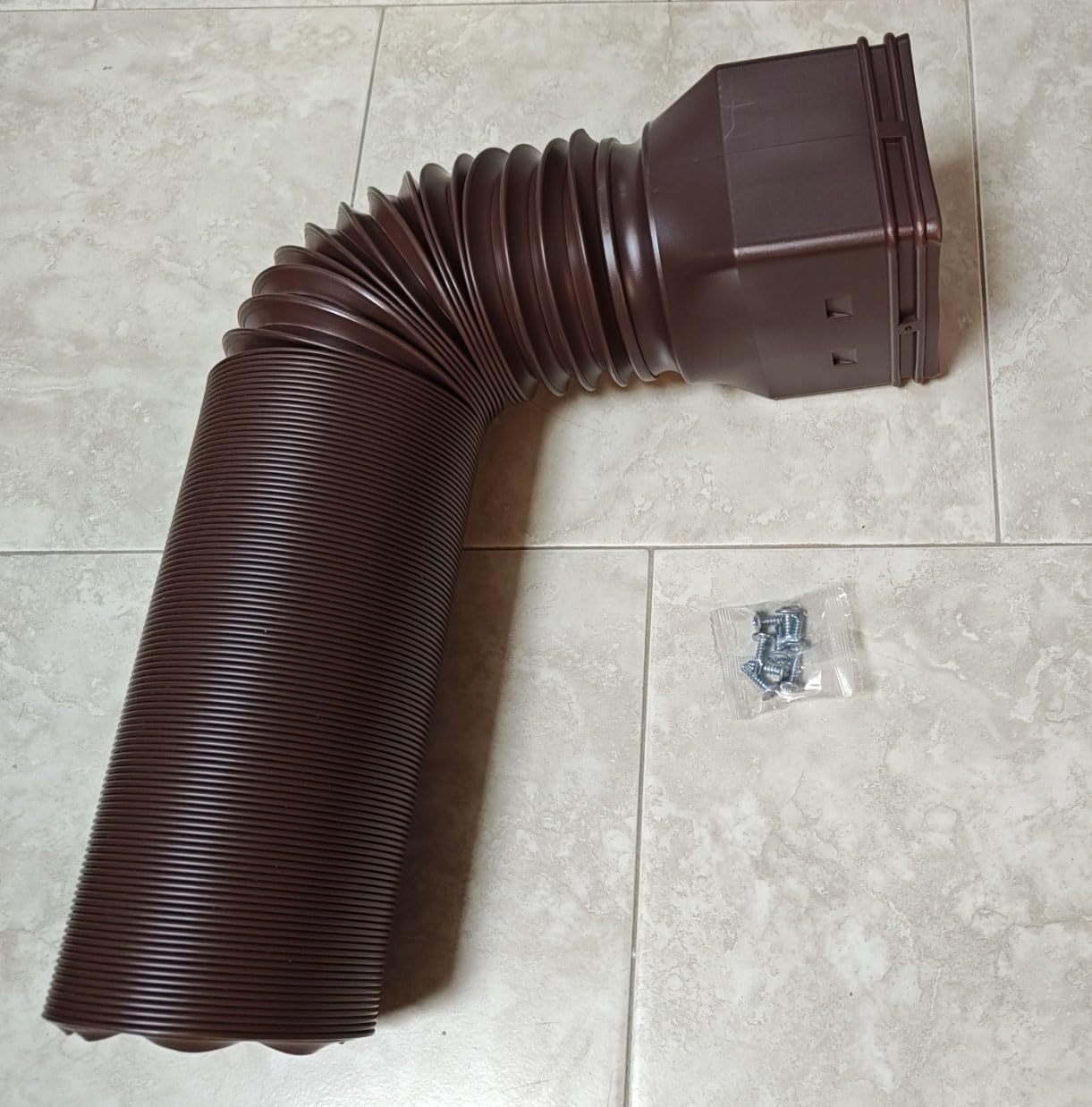 Ogutter Rain Gutter Downspout Extensions, Downspout Extender for Rainwater Drainage Flexible, Down Spout Drain Extension Pipe and Extendable from 21 to 66 Inches (Brown) customer photo 2