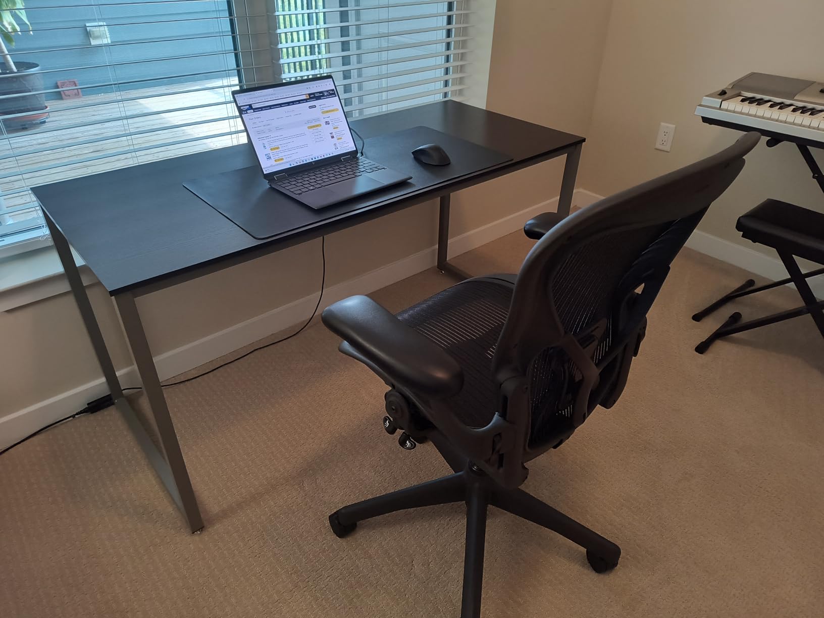 SHW Mission 55-Inch Home Office Computer Desk, Walnut customer photo 2