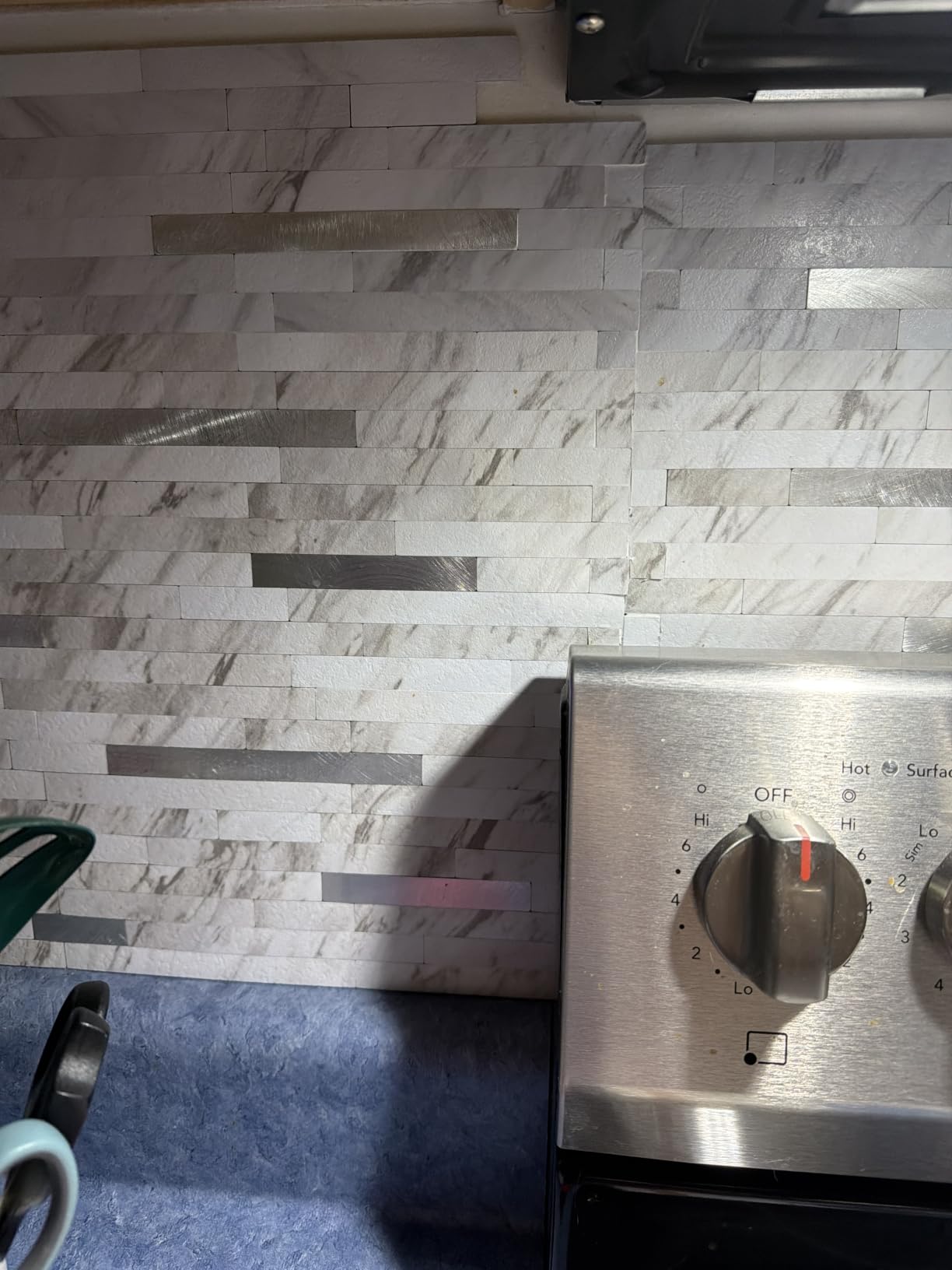 Midcard 20 Sheet Peel and Stick Backsplash, White Marble PVC Wall Tile for Kitchen Backsplash customer photo 2