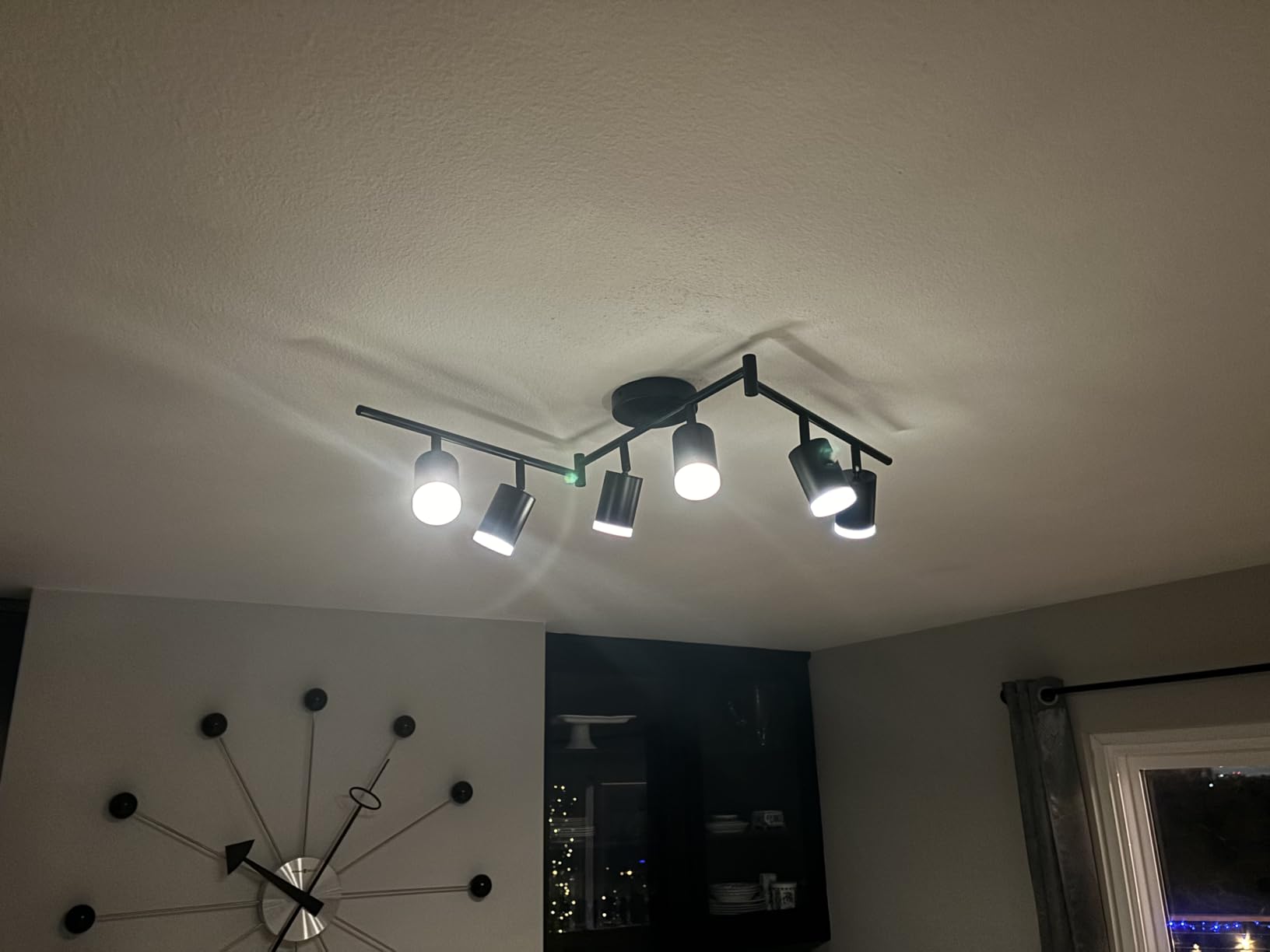 Bojim 6 Light Black Kitchen Track Lighting Fixtures Ceiling Adjustable Head customer photo 1