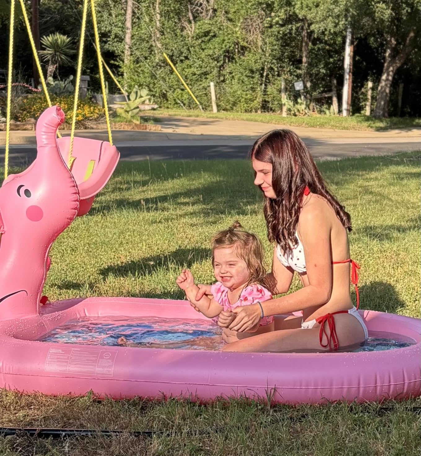 QPAU Splash Pads for Toddlers 1-3, Pink Elephant Toy customer photo 1
