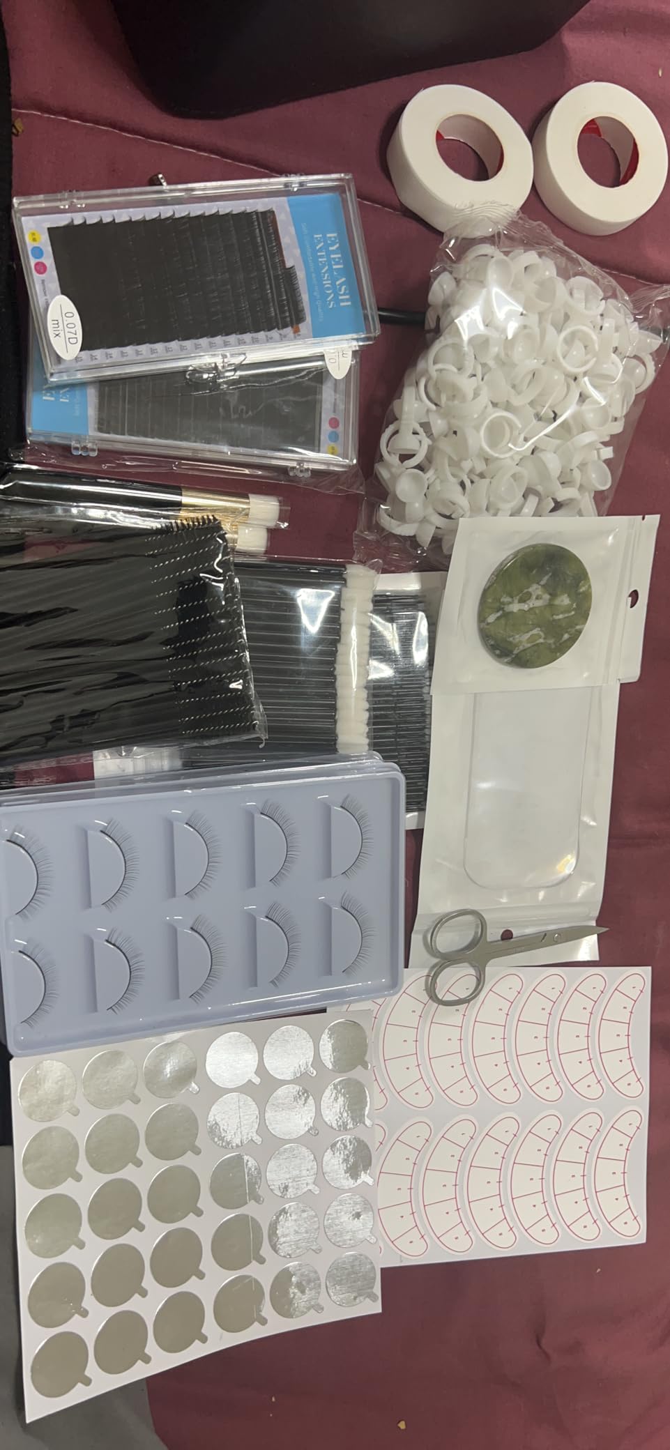 Lash Extension Kit Professional Eyelash Grafting Training Tools Mannequin Head USB Fan Lash Shampoo 0.07D Curl Mix 8-15mm Glue Practice Eyelash Strips Lash Mapping,Exercise Set for Beginner customer photo 2