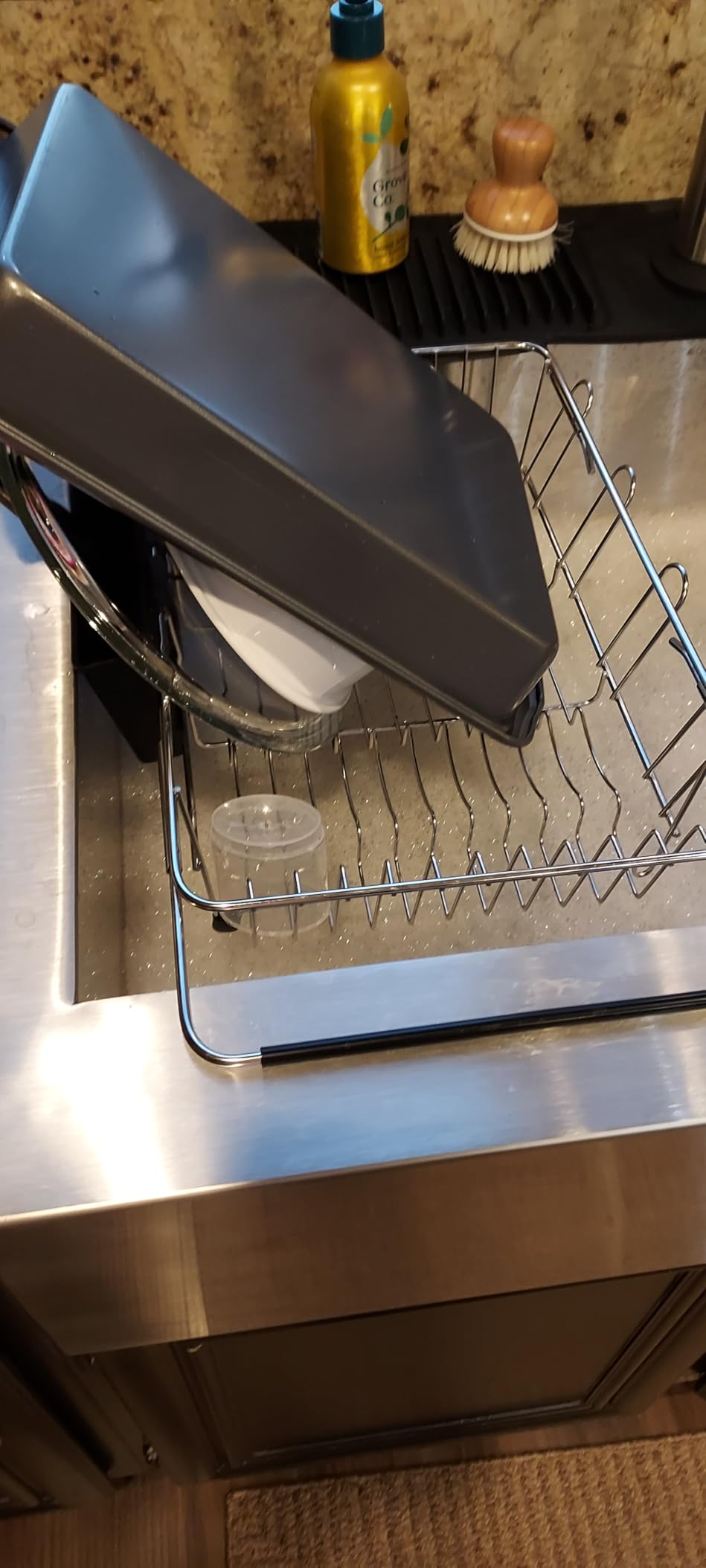 JASIWAY Dish Drying Rack in Sink, Dish Drainer with Cup and Utensil Holder customer photo 1