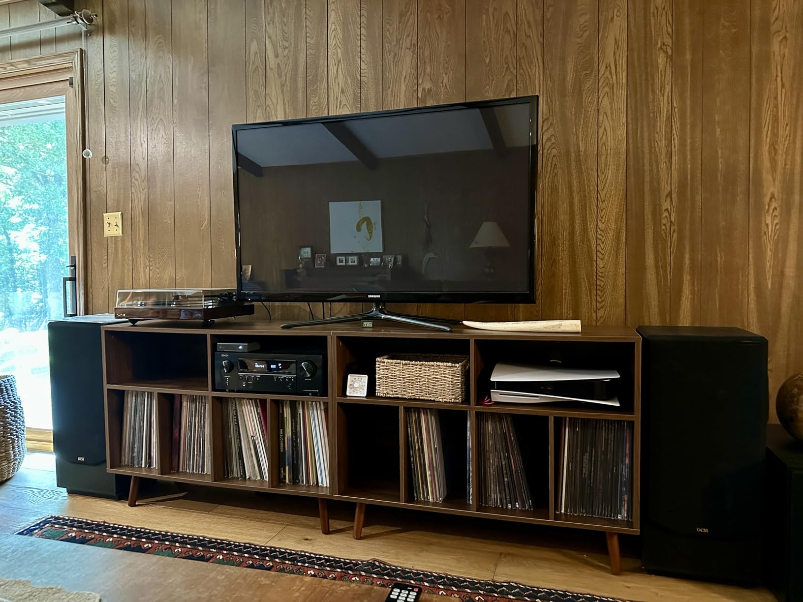 Cozy Castle Record Player Stand with Vinyl Storage Cabinet, Wood Turntable Table Open Shelf Holder Up to 350 Albums Cube Storage Organizer for Living Room, Office, Brown customer photo 2