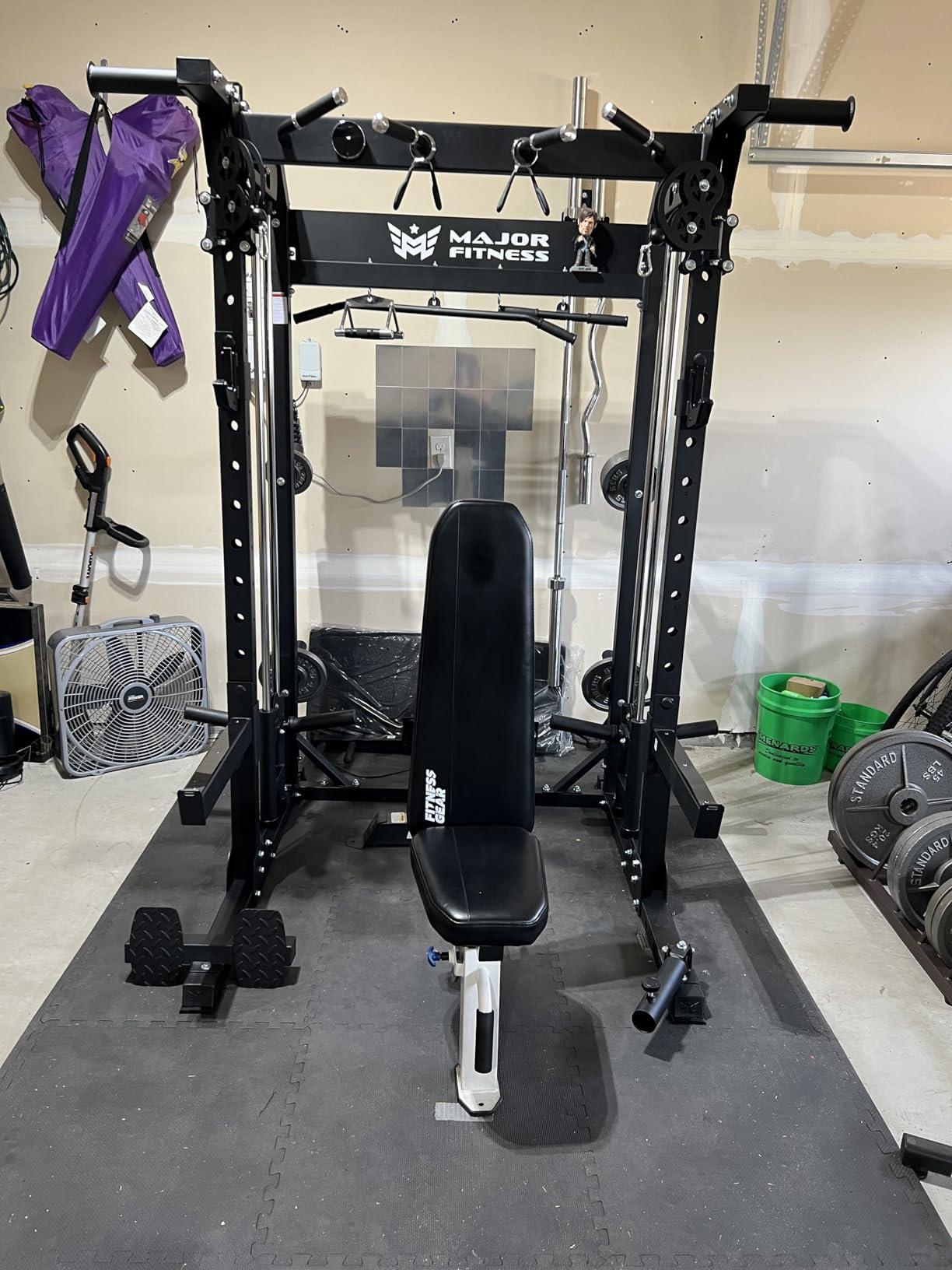 MAJOR FITNESS F22 Power Rack, 1600lbs All-in-One Squat Rack with Dual Pulley System, Heavy-Duty Steel Frame, Attachments & Storage for Home Gym Strength Training customer photo 1