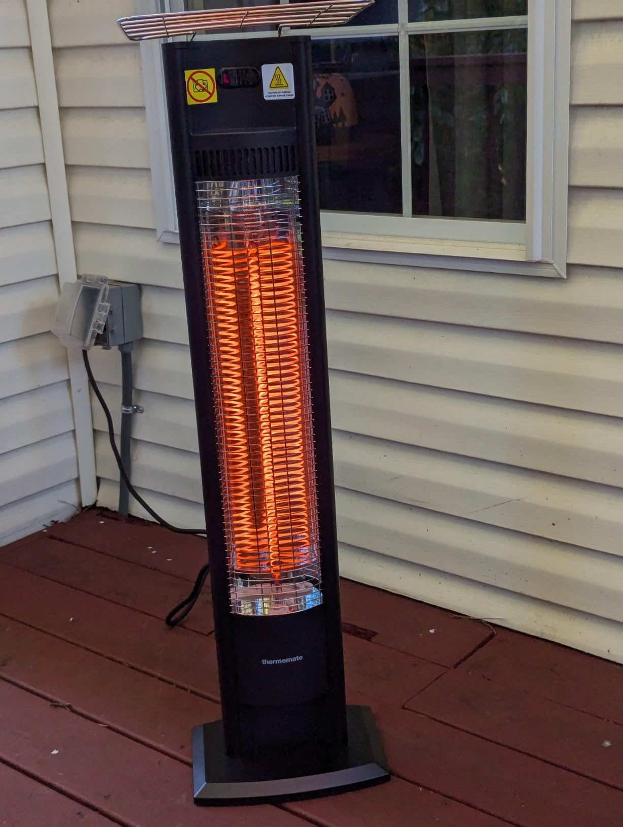 ThermoMate Electric Patio Heater, 1500W IP65 Outdoor/Indoor Infrared Heater with Remote, 8 Heating Levels 8-Hour Timer & Oscillation, Tip-over Protection for Garage Backyard Restaurant customer photo 2