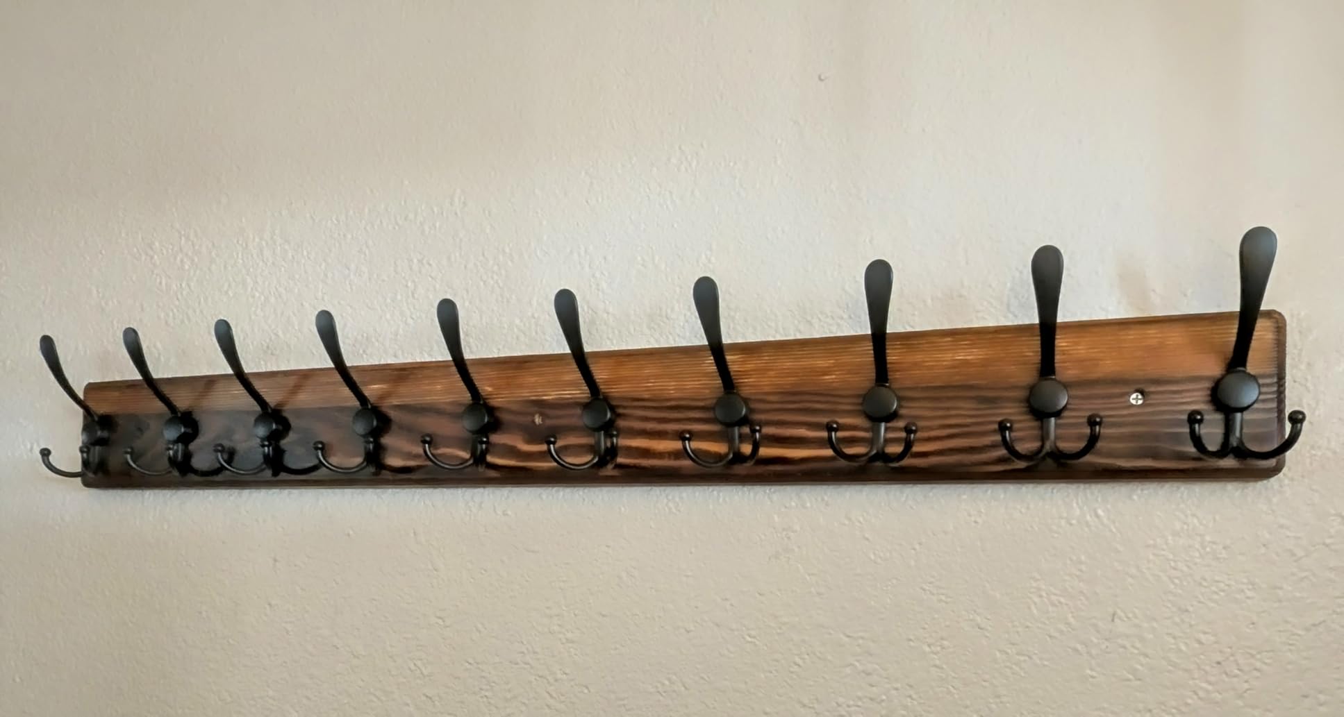 Coat Rack Wall Mount 31.5'' Coat Hanger Wall Mount Burnt Brown Coat Hooks for Wall Rustic Towel Racks for Bathroom Living Room Coat Hat Cloth customer photo 1