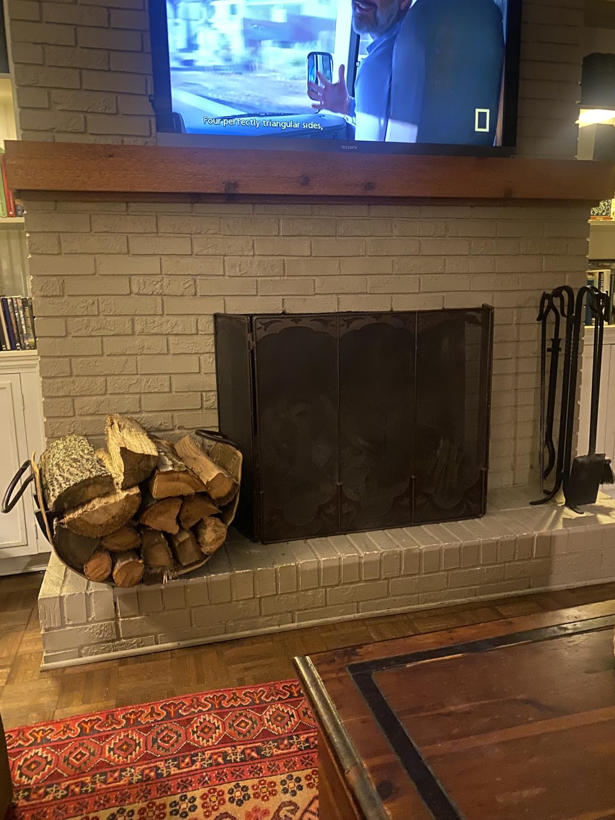 GOOD GAIN Firewood Carrier With Handle,39x18in Canvs Wood Carrier,Rust customer photo 2