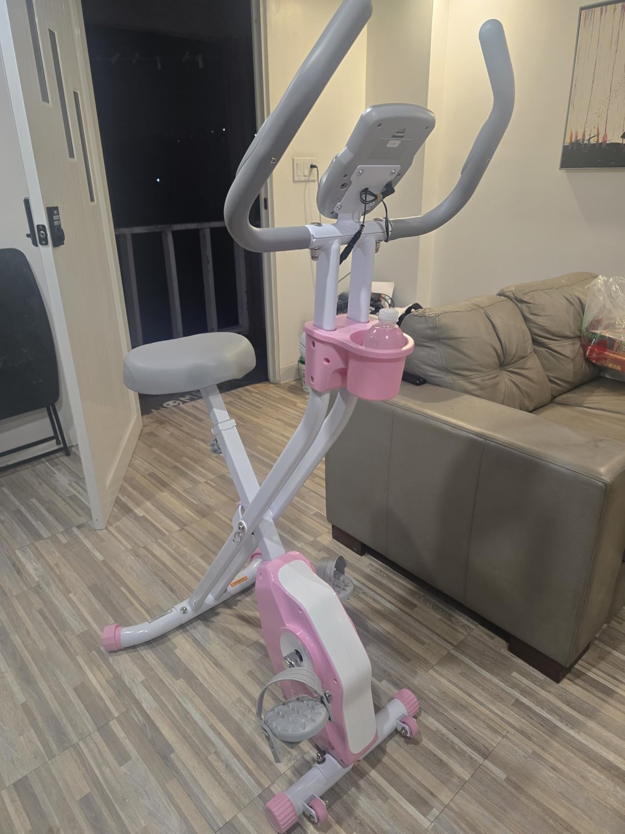 Sunny Health & Fitness Smart Foldable Magnetic X-Bike, Low-Impact Workouts | Compact Design for Homegym, Indoor Cycling, Free SunnyFit App Connectivity, 14-Lvl Magnetic Resistance, Adjustable Seat customer photo 2