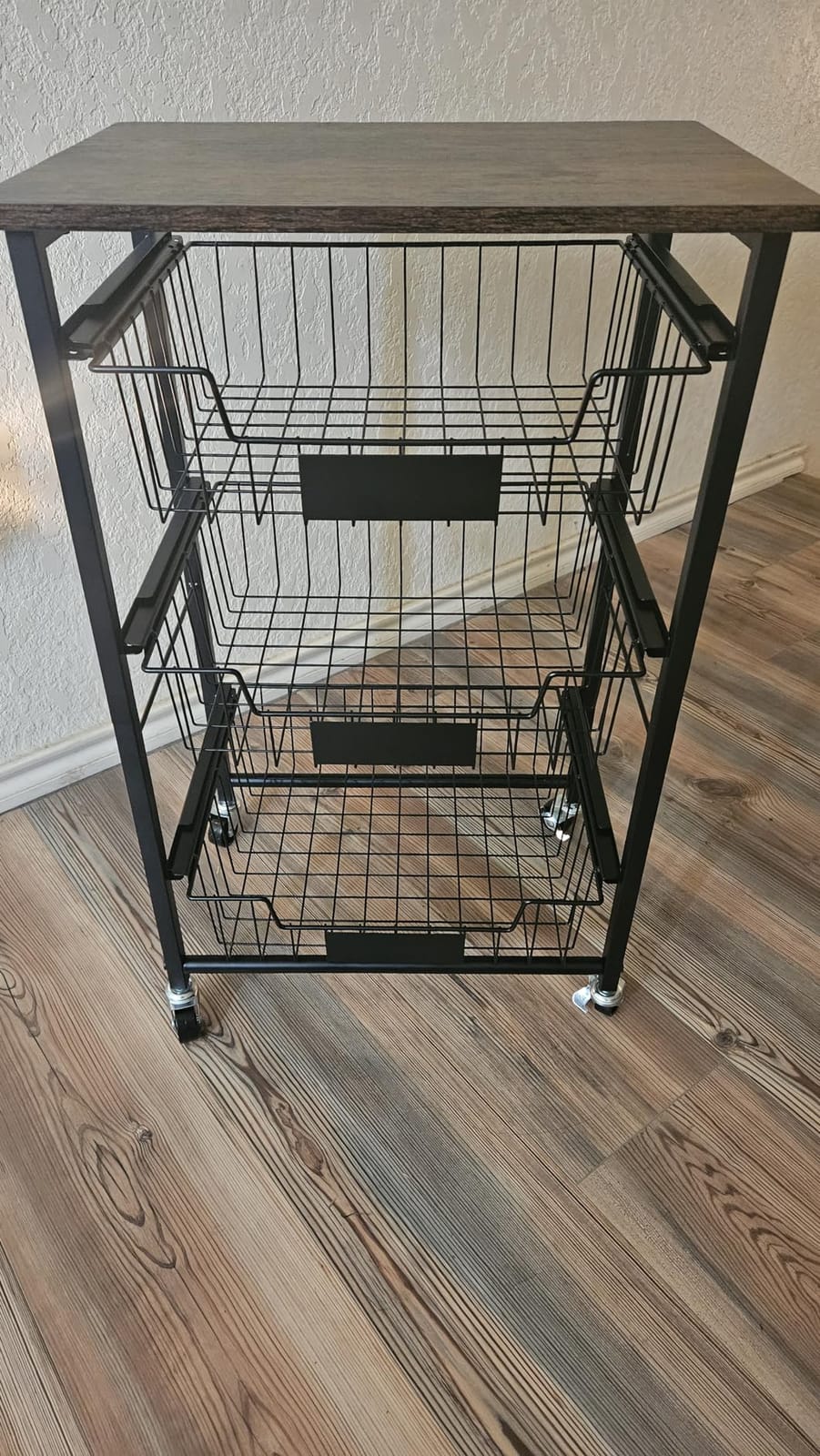 OKZEST 5-Tier Kitchen Storage Cart with 4 Upgraded Drawer Basket & Wood Top customer photo 2