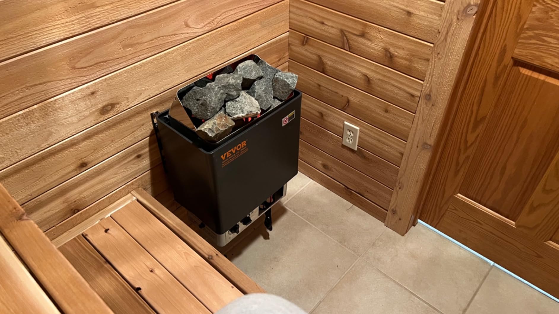 VEVOR Sauna Heater,220V Electric Sauna Stove, Steam Bath Sauna Heate 3h Timer and Adjustable Temp for Max. 176-318 Cubic Feet, Home Hotel Spa Shower Use (6KW) FCC Certification customer photo 1