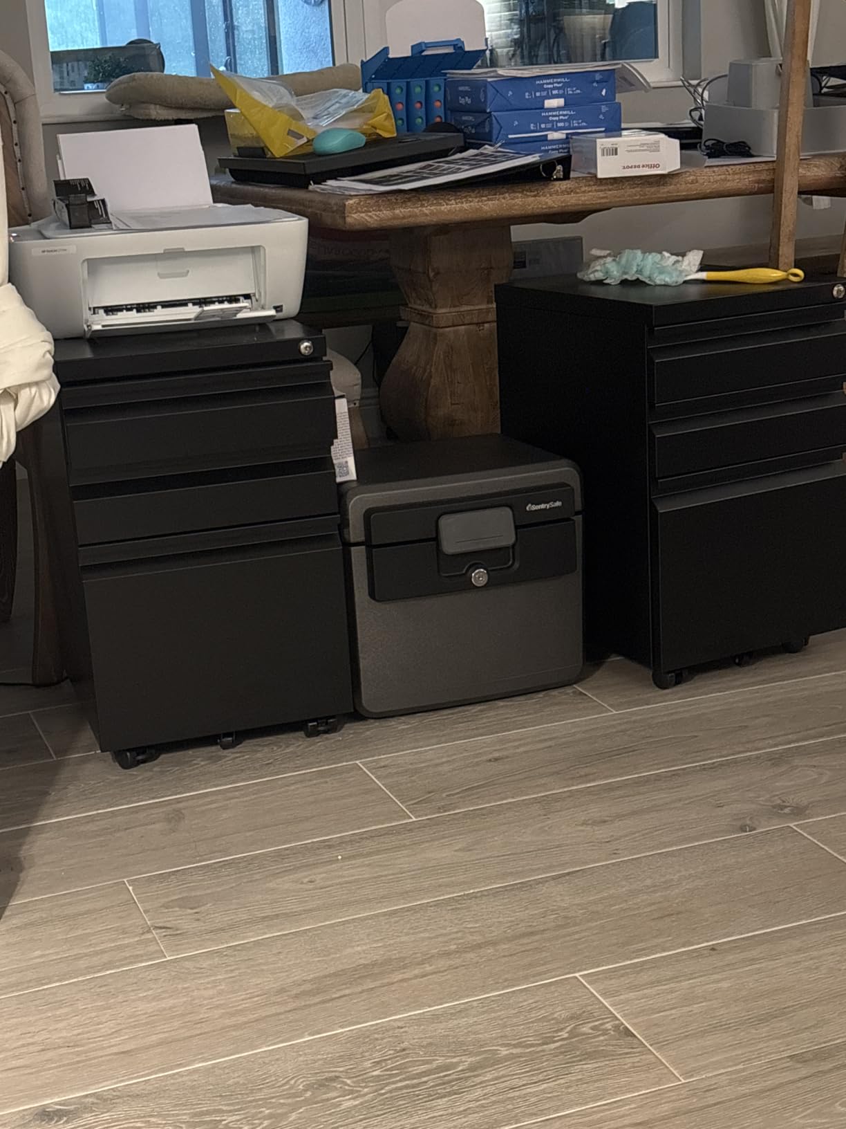 Approgreent 3 Drawer File Cabinet for Home Office, Under Desk Mobile Filing Cabinet with Lock for A4-Size/Letter-Size/Legal-Size, Black (HSEJ-3D) customer photo 2