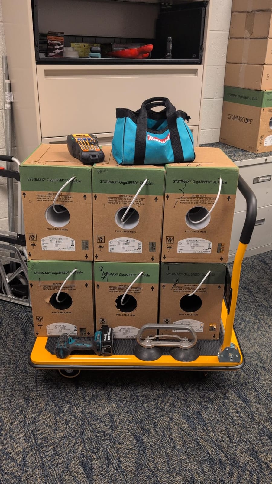 Heavy Duty Foldable Push Cart Dolly | 660 lbs. Capacity | Upgraded Collapsible Hand Truck Folding Platform with Swivel Wheels | Flat Bed Moving Wagon | Space Saving Push Handle (Yellow) customer photo 2