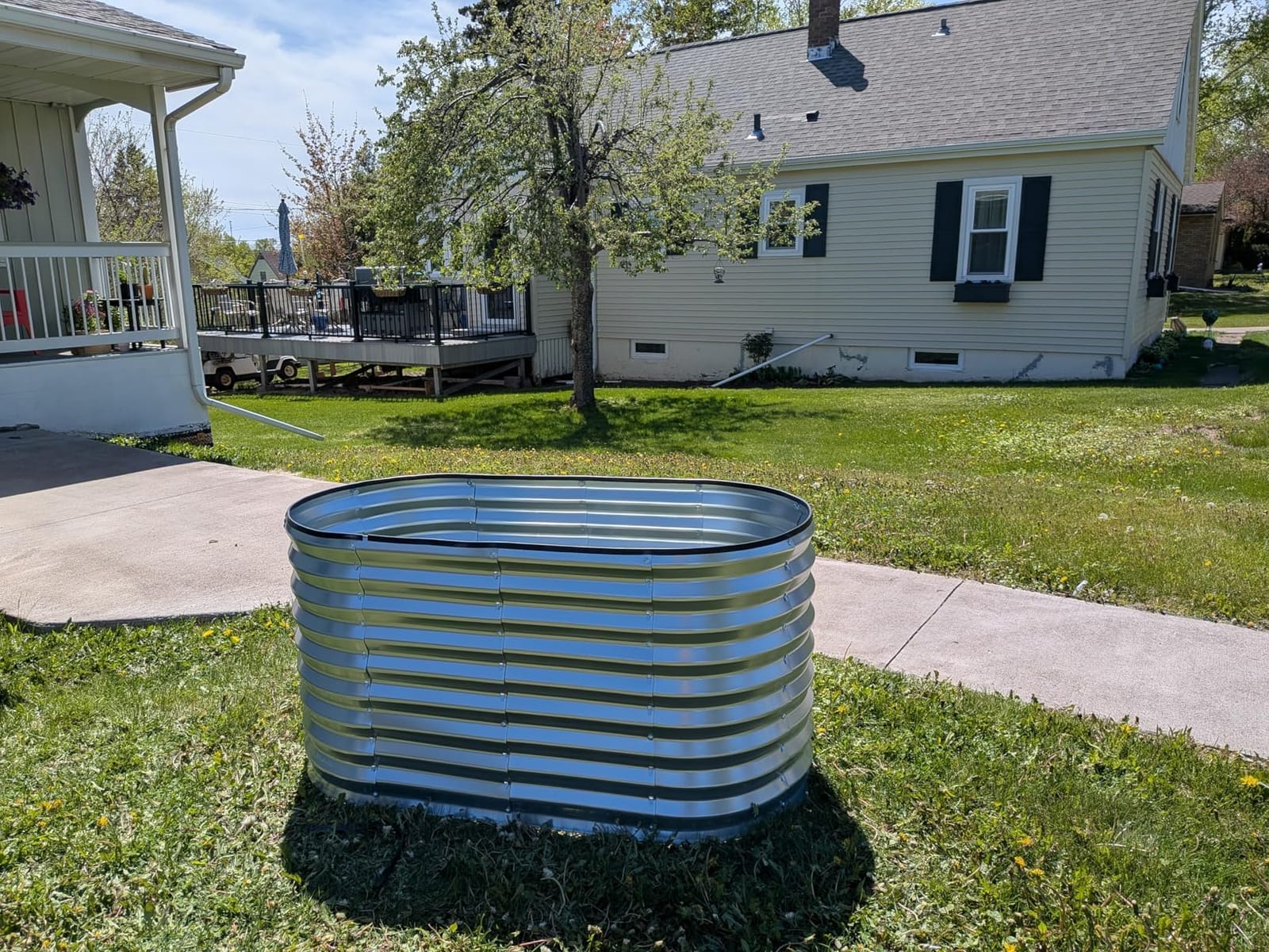 Plant & Plot Galvanized Raised Garden Beds Outdoor // 8×2×2 ft Planter Raised Beds for Gardening, Vegetables, Flowers // Large Metal Garden Box (Silver) // Patented Tool-Free Design customer photo 1