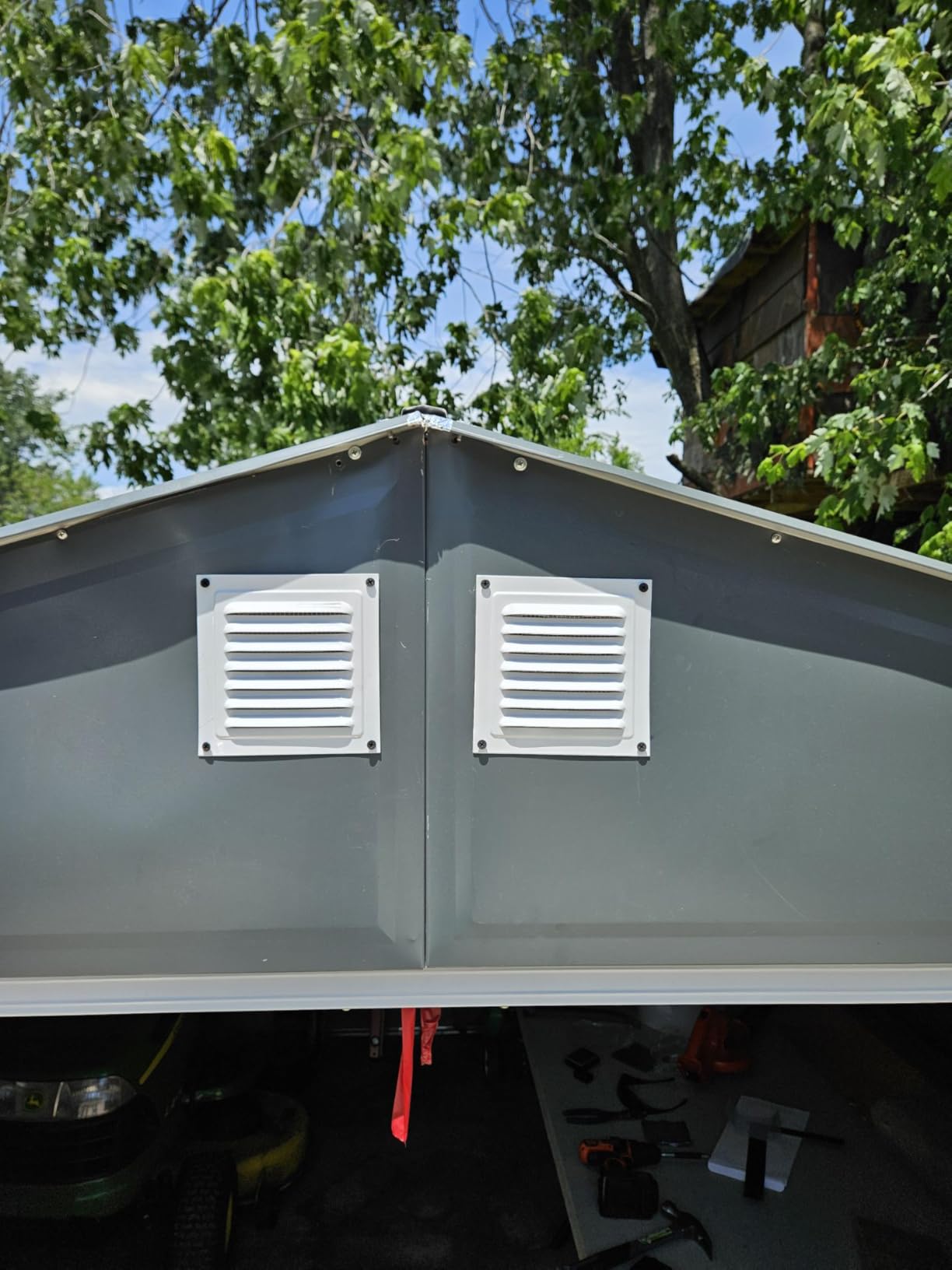 2 Pcs 10 x 10 Inch Aluminum Attic Vents Metal Gable Shed Vent with Screen customer photo 1