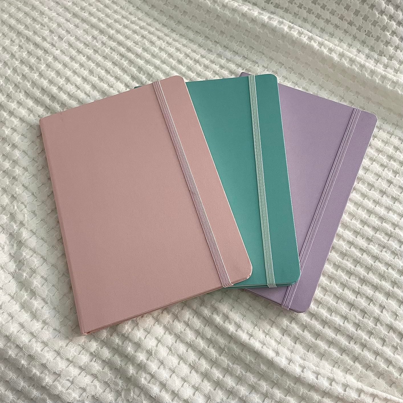 PAPERAGE Lined Journal Notebook, 3 Pack, (Burgundy, Light Grey, Navy), 160 Pages, Medium 5.6 in x 8 in - 100 GSM Thick Paper – Hardcover Journaling Notebook for Work, School & Note Taking customer photo 1