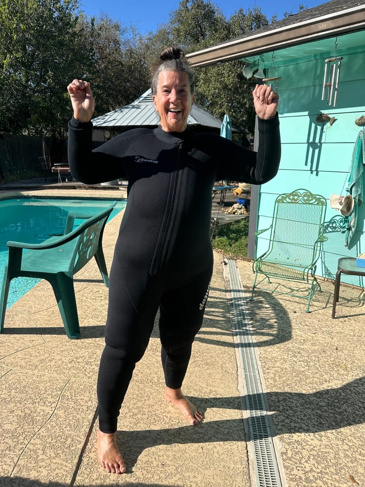 Owntop 5mm Wetsuit for Men Women, High Stretch Warmth Neoprene Suit customer photo 2