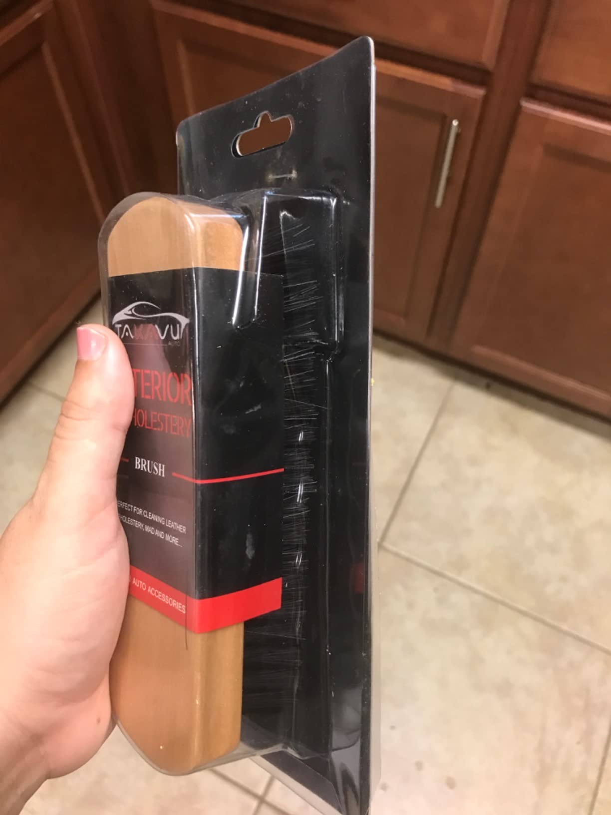 TAKAVU Leather & Upholstery Cleaning Brush Set with Compact Wood Handle customer photo 2