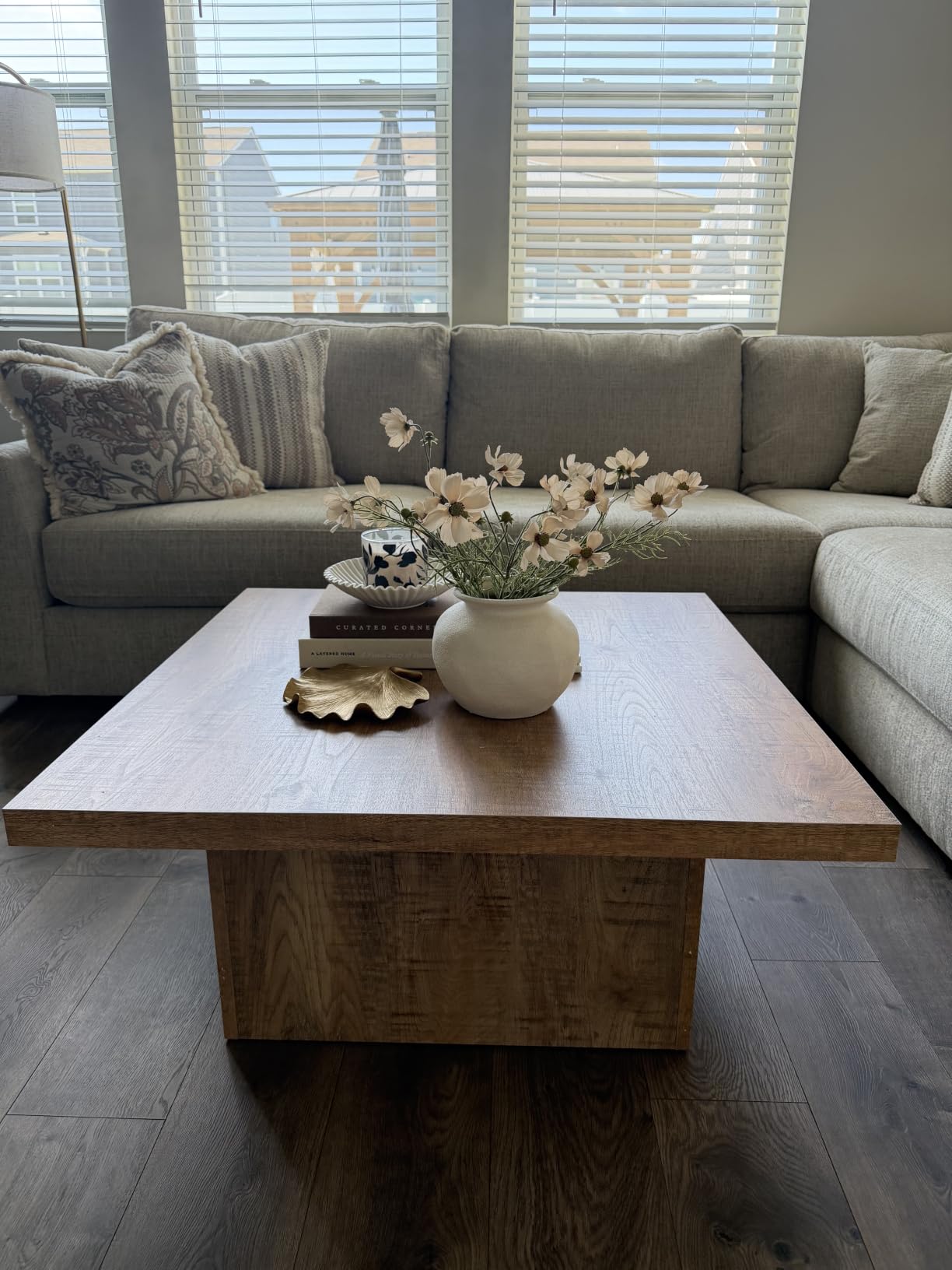 Coaster Home Furnishings Zetta Square Coffee Table, Mango Wood, 35-Inch Top, Rustic Wood-Look Laminate, Modern Living Room Centerpiece Furniture customer photo 1