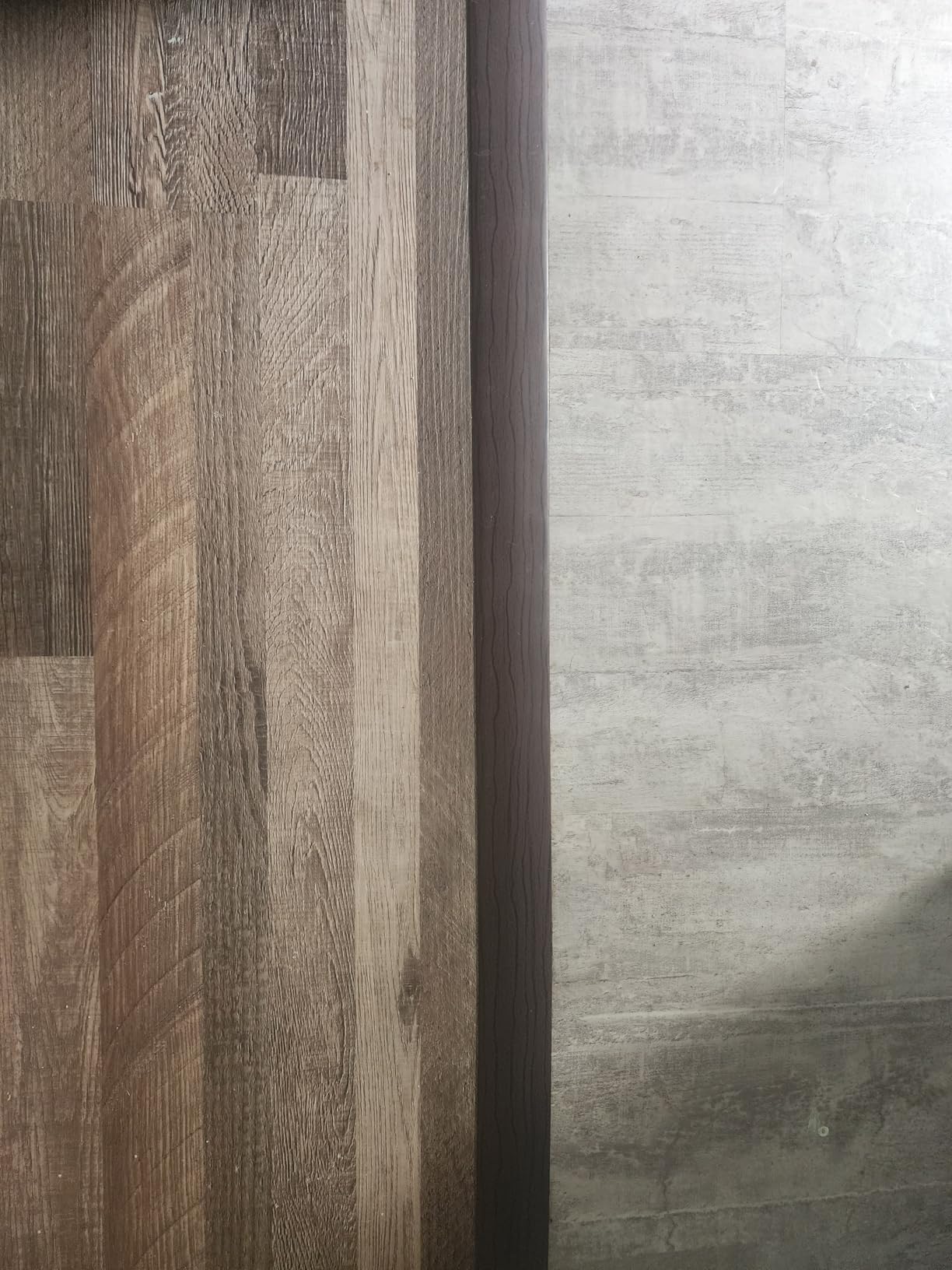 Maxiroc Floor Transition Strip Self Adhesive Carpet Wood Tile Vinyl Flooring Laminate Transition Cover Edge Trim Gap Doorway Threshold for Uneven Floors Heights Within 5 mm (40 inches, Gray Forest) customer photo 1