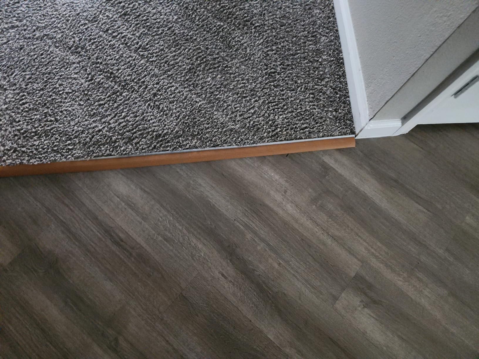 Maxiroc Floor Transition Strip Self Adhesive Carpet Wood Tile Vinyl Flooring Laminate Transition Cover Edge Trim Gap Doorway Threshold for Uneven Floors Heights Within 5 mm (40 inches, Gray Forest) customer photo 2