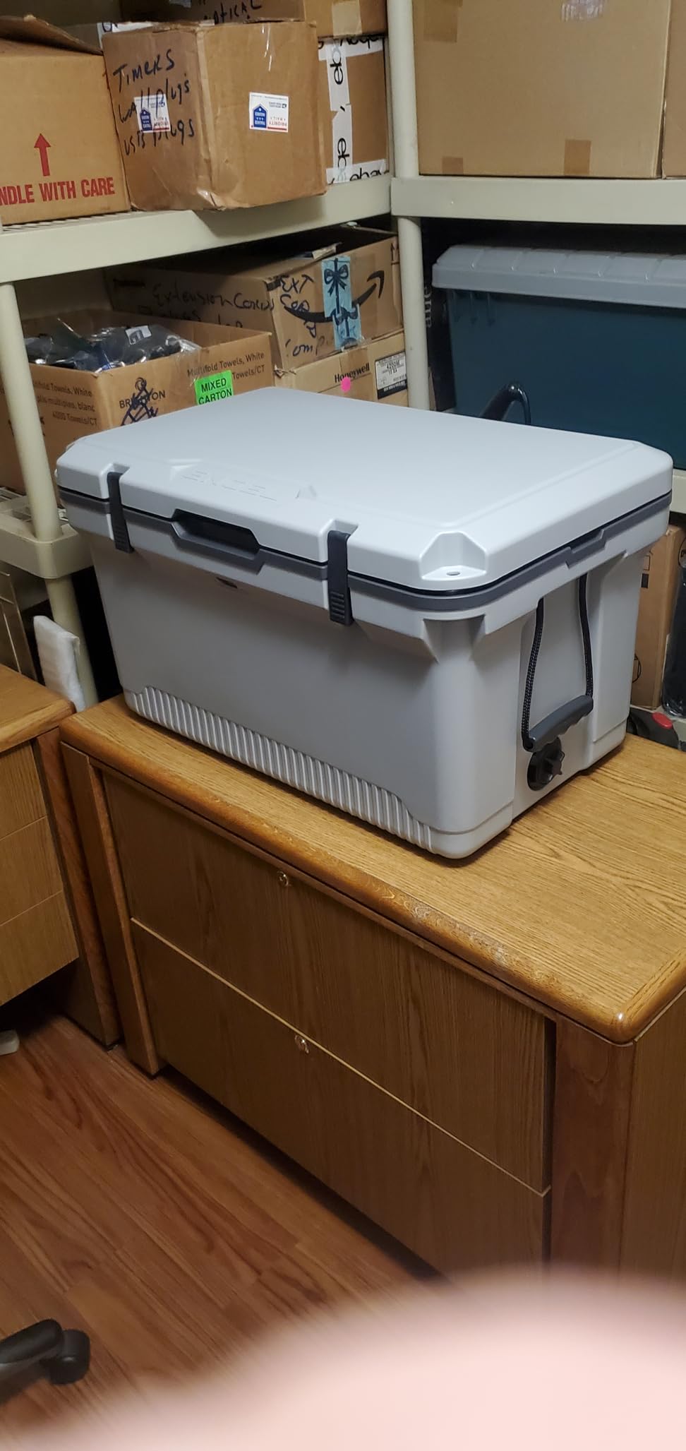 ENGEL 60 QT Ultra-Light Injection Molded Cooler - Ice Chest Keeps Ice up to 7 Days - Cooler Includes Wire Basket, Divider and Built-in Bottle Opener customer photo 2