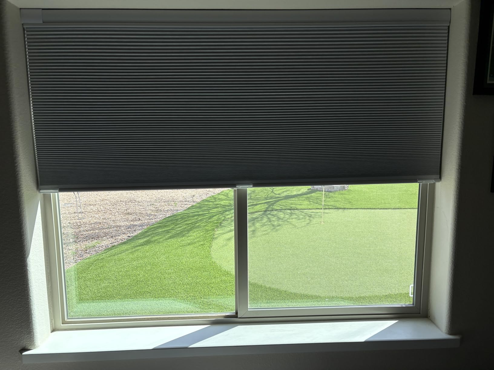 Boolegon No Drill No Tools Cellular Shades TDBU,White,Custom Size customer photo 1