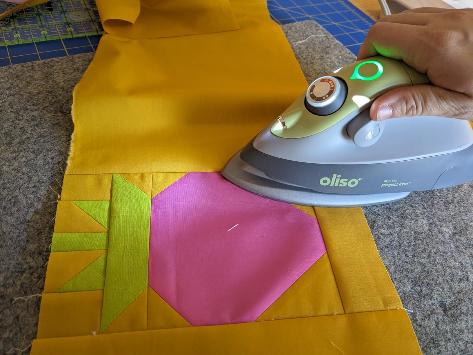 oliso M3Pro Project Mini Steam Iron - Sewing, Quilting, Travel - Aqua | 1000W Ceramic Soleplate, LED Light, Craft and Travel Steam Iron, Auto-Off, Dual Voltage 120V/220V, Portable, Compact customer photo 2