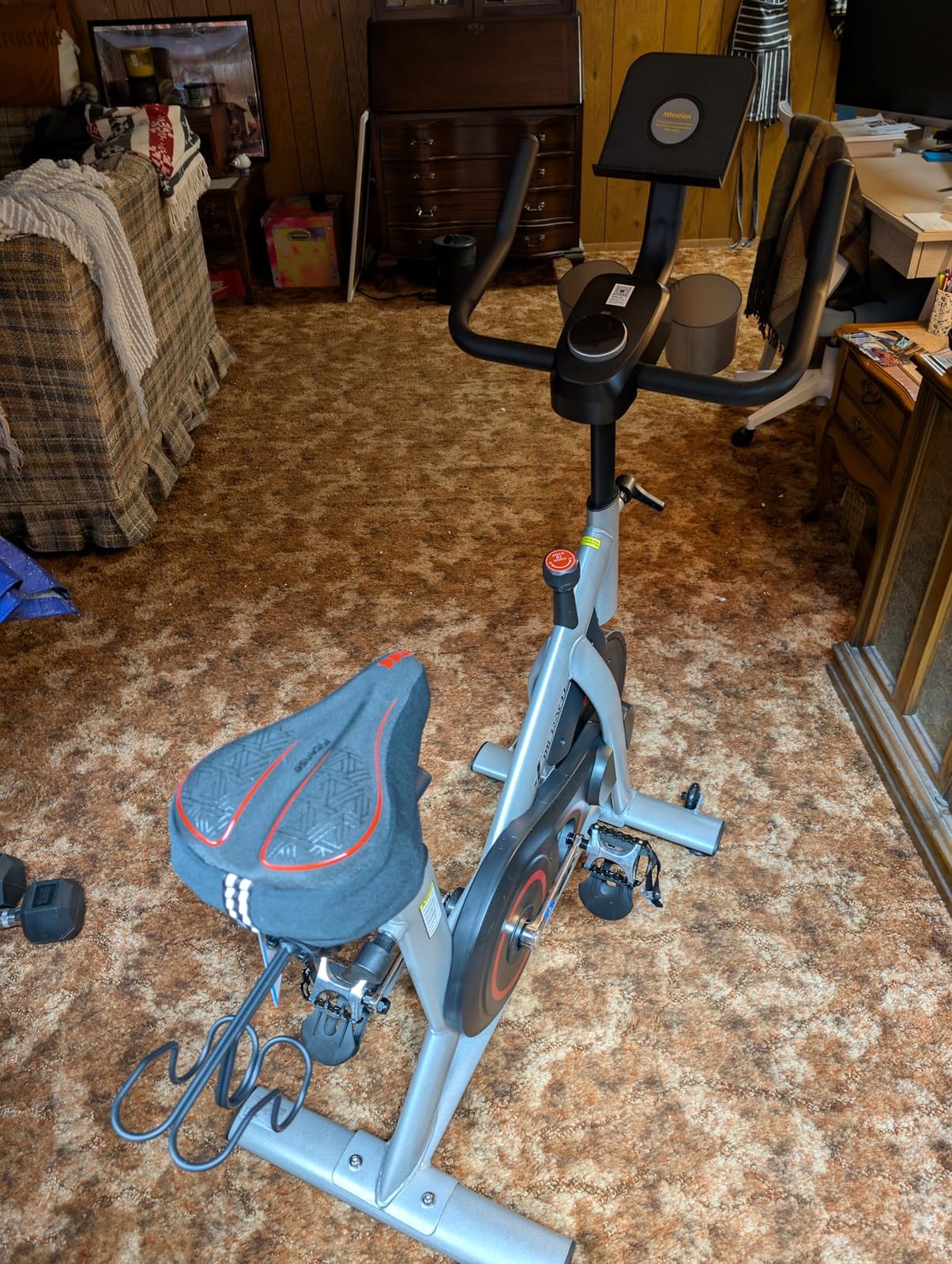 MERACH Exercise Bike, Magnetic Friction Stationary Bike for Home with APP customer photo 1
