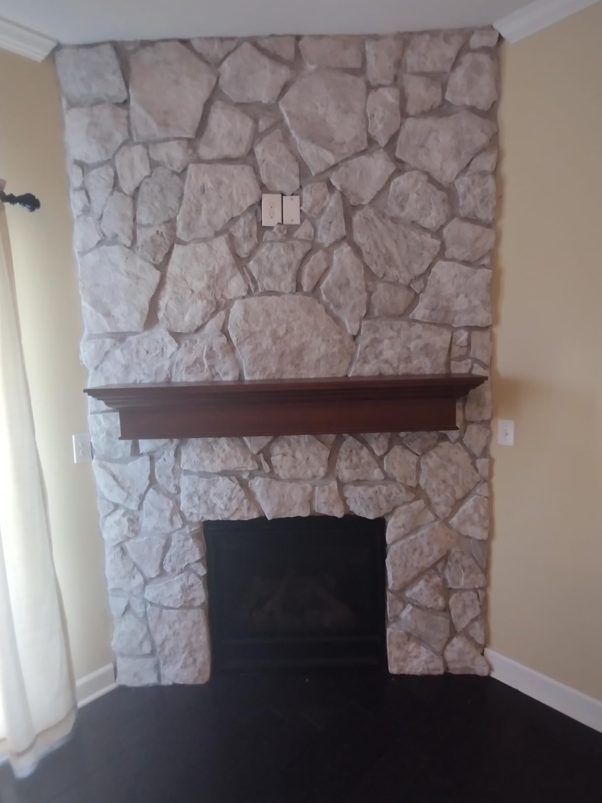 Eshoma Fireplace Mantel, 72 Inch Handcrafted Wood Mantles for Over Fireplace, Wall Mounted Fireplace Mantel Shelf, Floating Mantel Shelf for Living Room Decor, Walnut customer photo 1