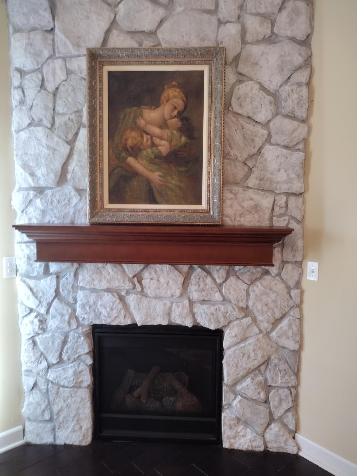 Eshoma Fireplace Mantel, 72 Inch Handcrafted Wood Mantles for Over Fireplace, Wall Mounted Fireplace Mantel Shelf, Floating Mantel Shelf for Living Room Decor, Walnut customer photo 2