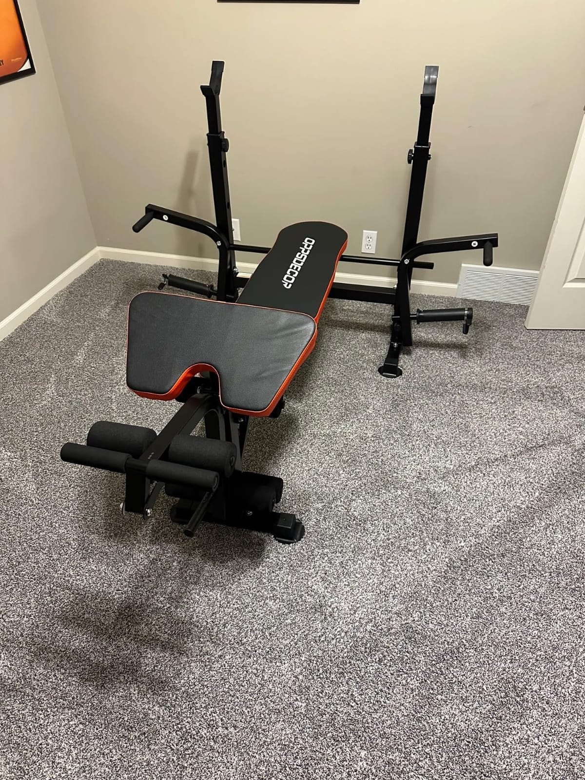 OPPSDECOR Weight Bench Set for Home Gym, 900LBS Adjustable Bench Press | ASTM-Certified, Foldable Flat Incline Decline, Workout Bench with Squat Rack, Leg Extension & Curl for Full Body Training customer photo 2