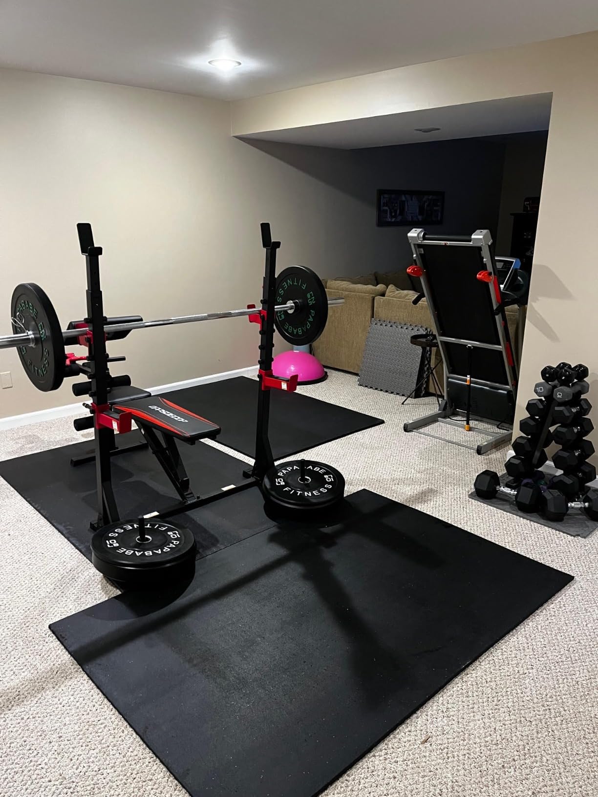 OPPSDECOR ASTM-Certified 900LBS Weight Bench Set with Squat Rack & Leg Extension, Preacher Curl Workout Bench & Bench Press Set for Home Gym Full Body Training customer photo 2