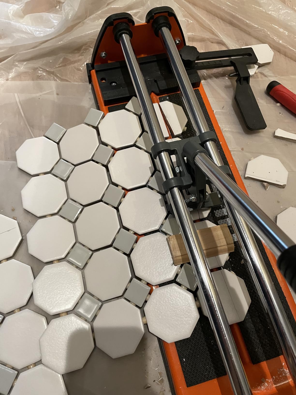 TILER 52 inch Large Format Manual Tile Cutter, Professional Porcelain Ceramic Speedy Rocket Tile Cutter with Transport Handle and Wheels, Steel Wide base, Movable Extension Arm 8102G-3Y customer photo 2