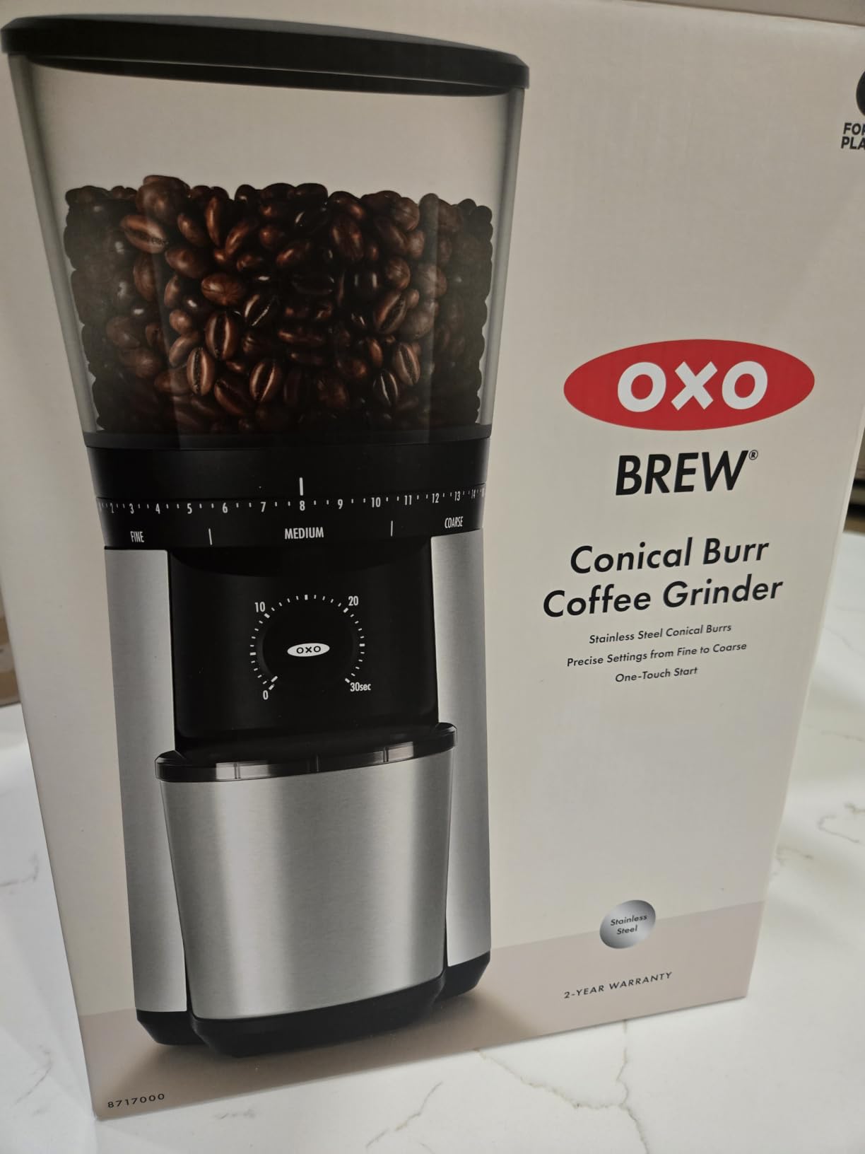 OXO Brew Conical Burr Electric Coffee Bean Grinder - 12 Oz, Matte Black customer photo 2